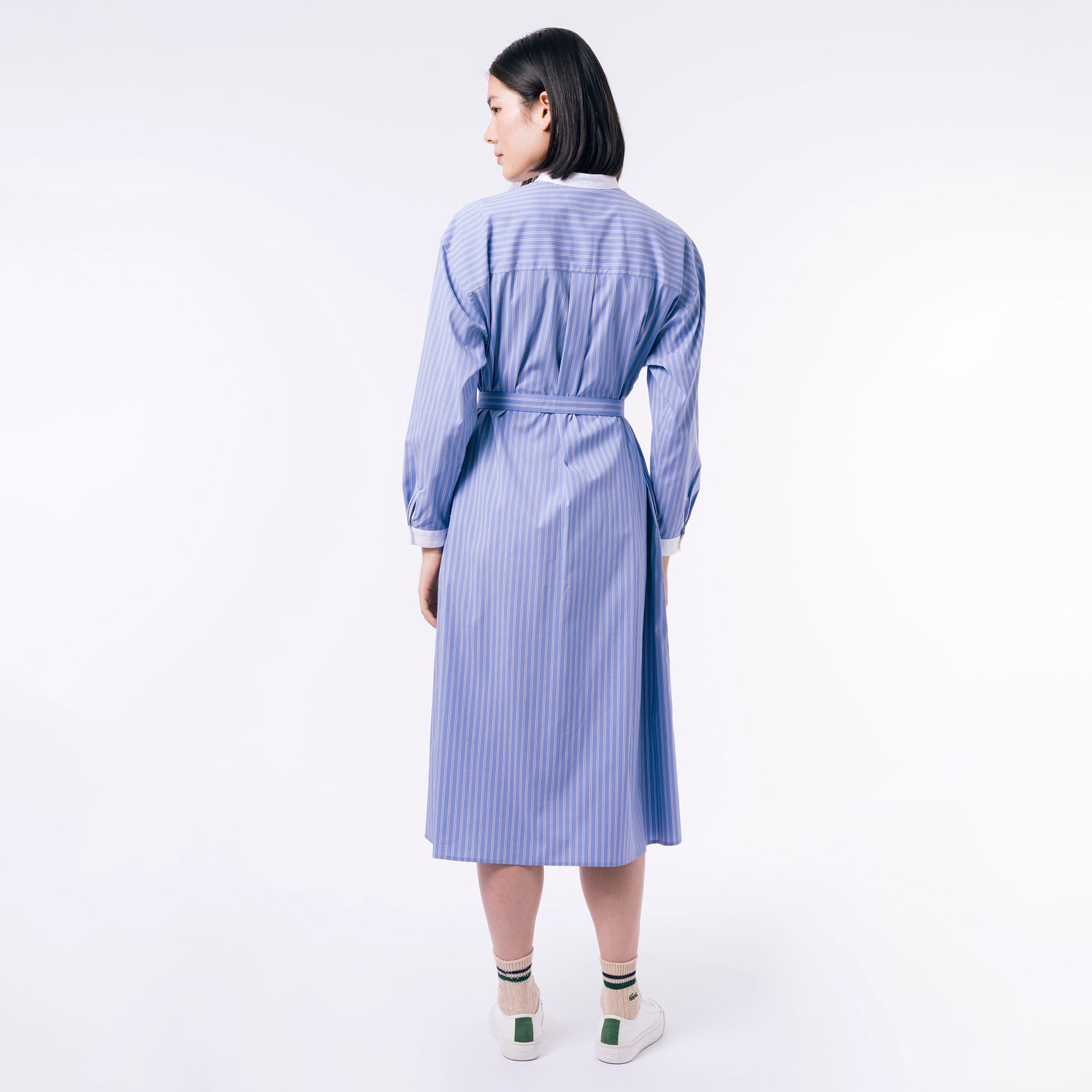 バンドカラーシャツドレス