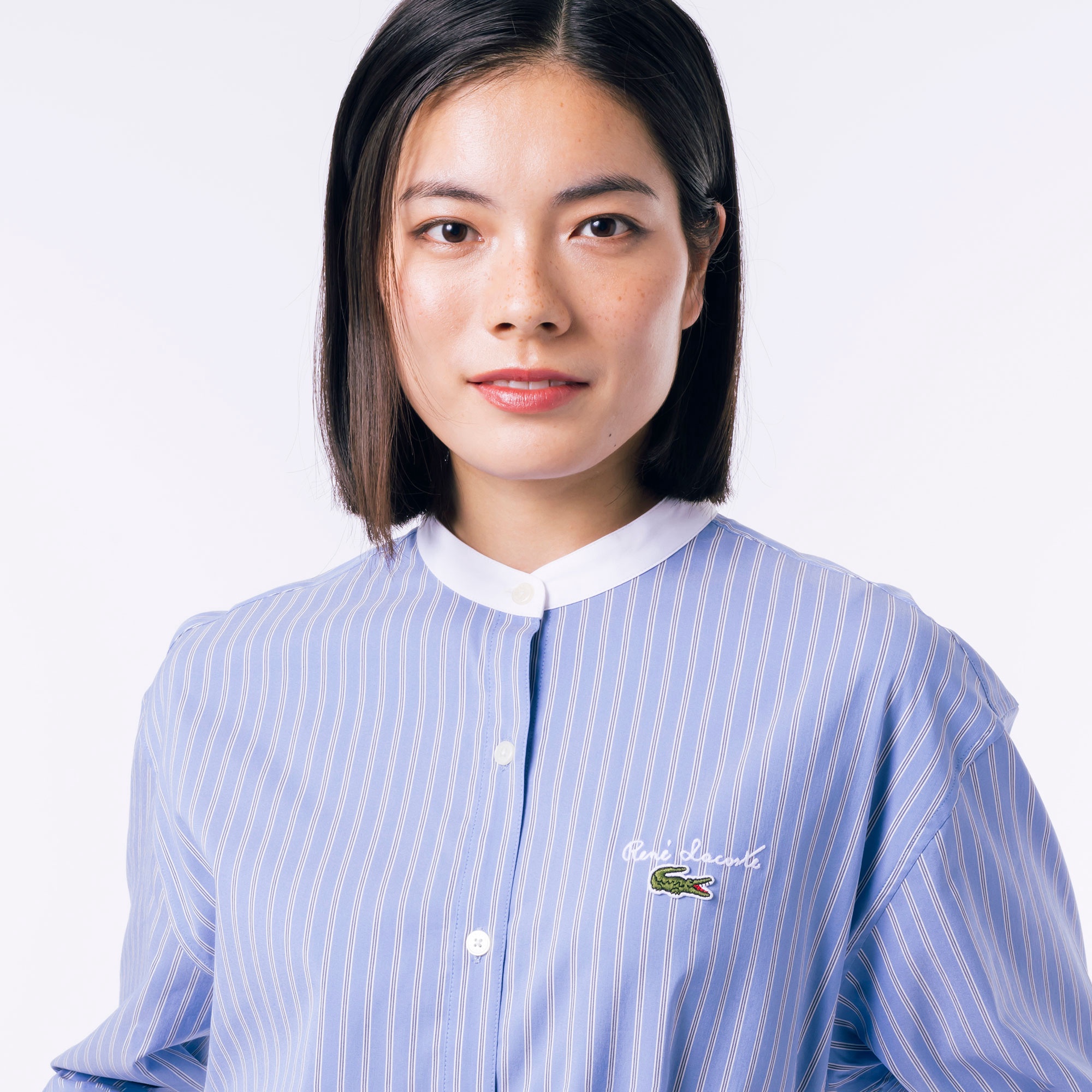 バンドカラーシャツドレス