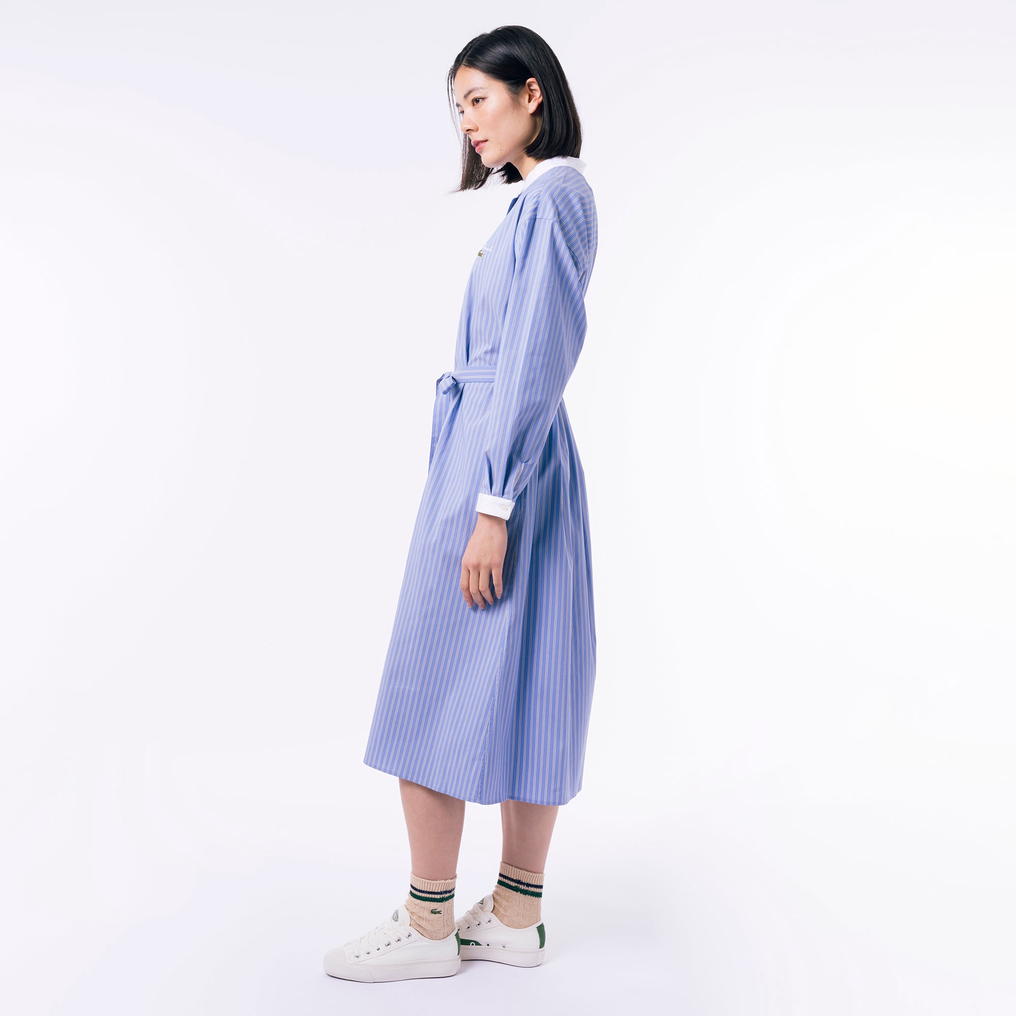 バンドカラーシャツドレス