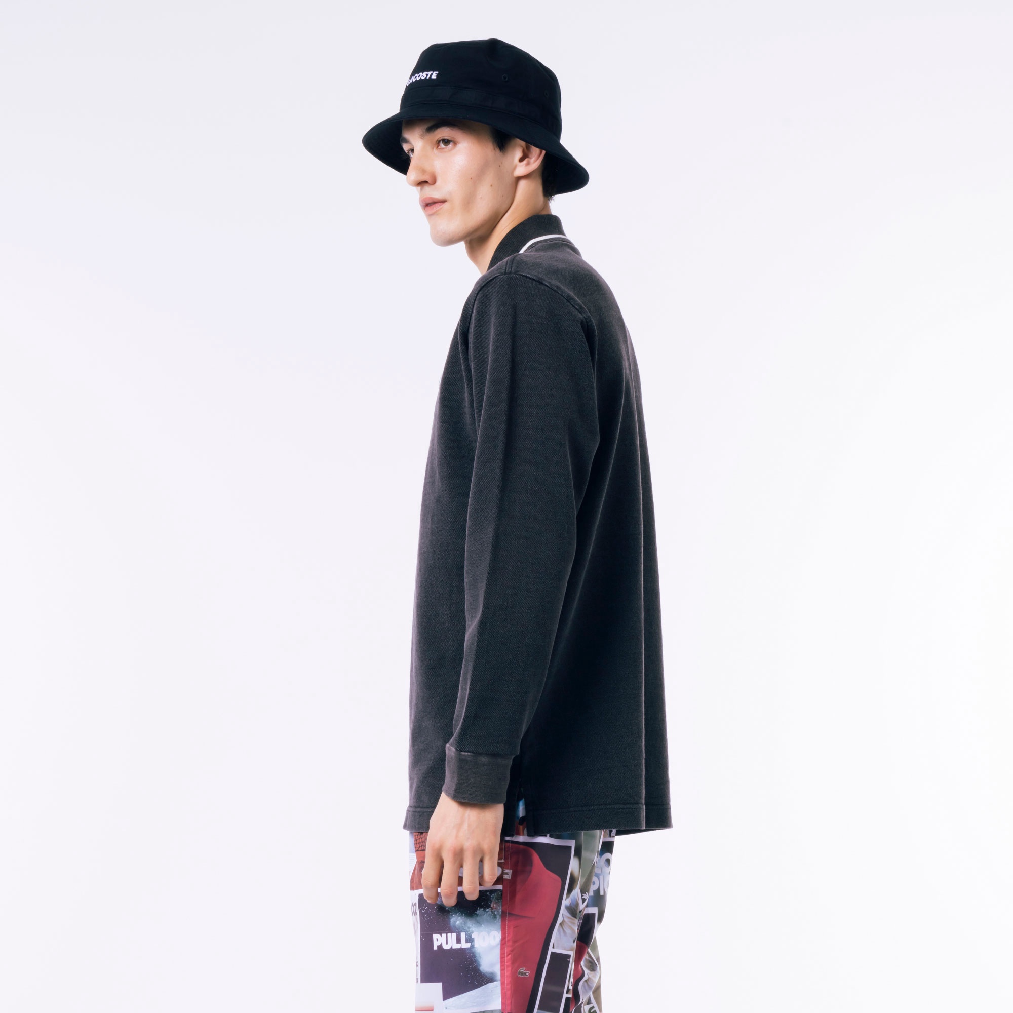 ルーズフィットビッグ鹿の子地インディゴポロシャツ