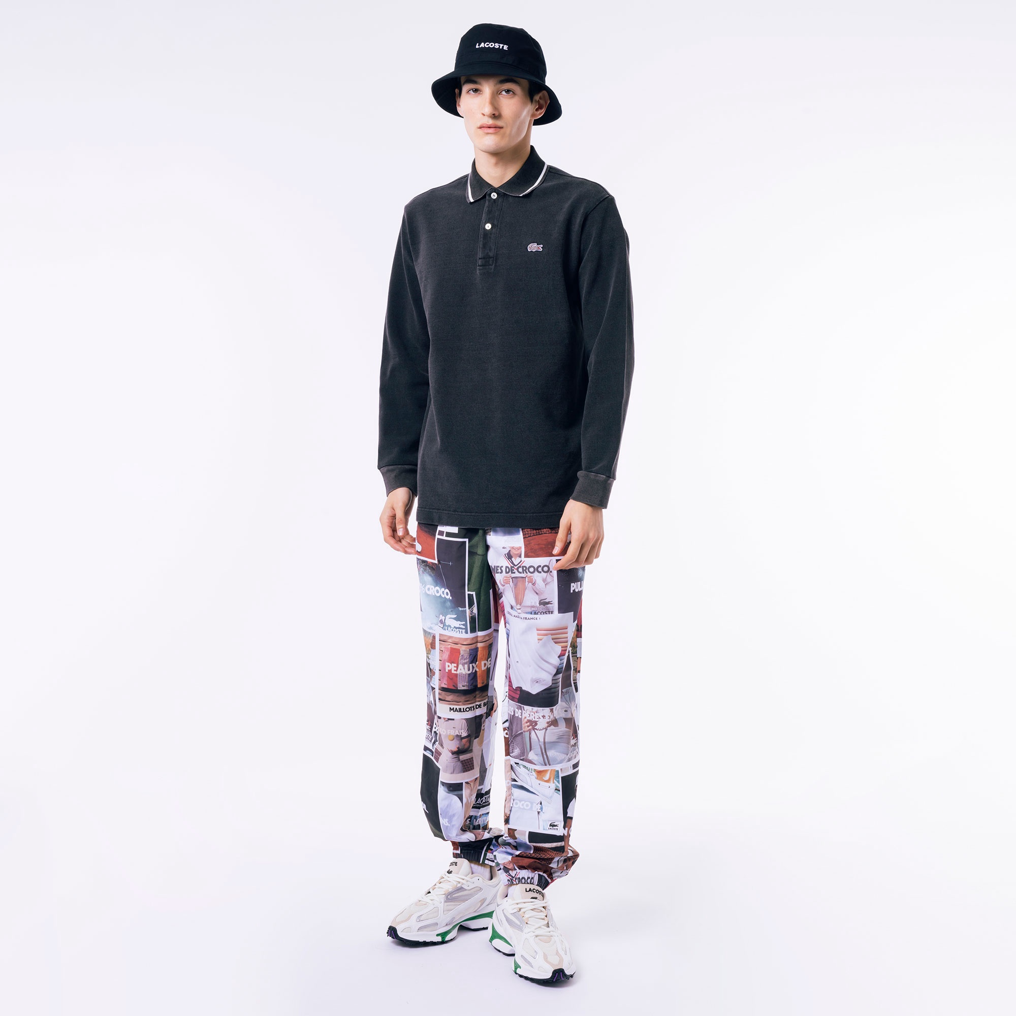 ルーズフィットビッグ鹿の子地インディゴポロシャツ