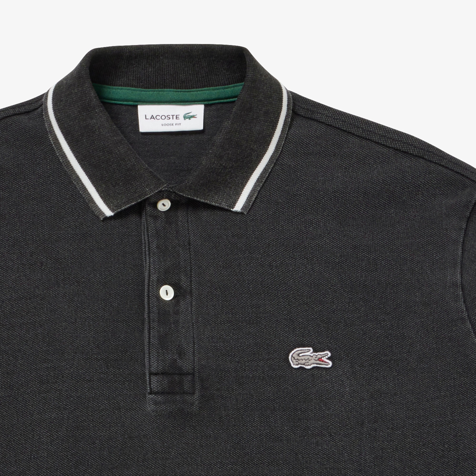 ルーズフィットビッグ鹿の子地インディゴポロシャツ