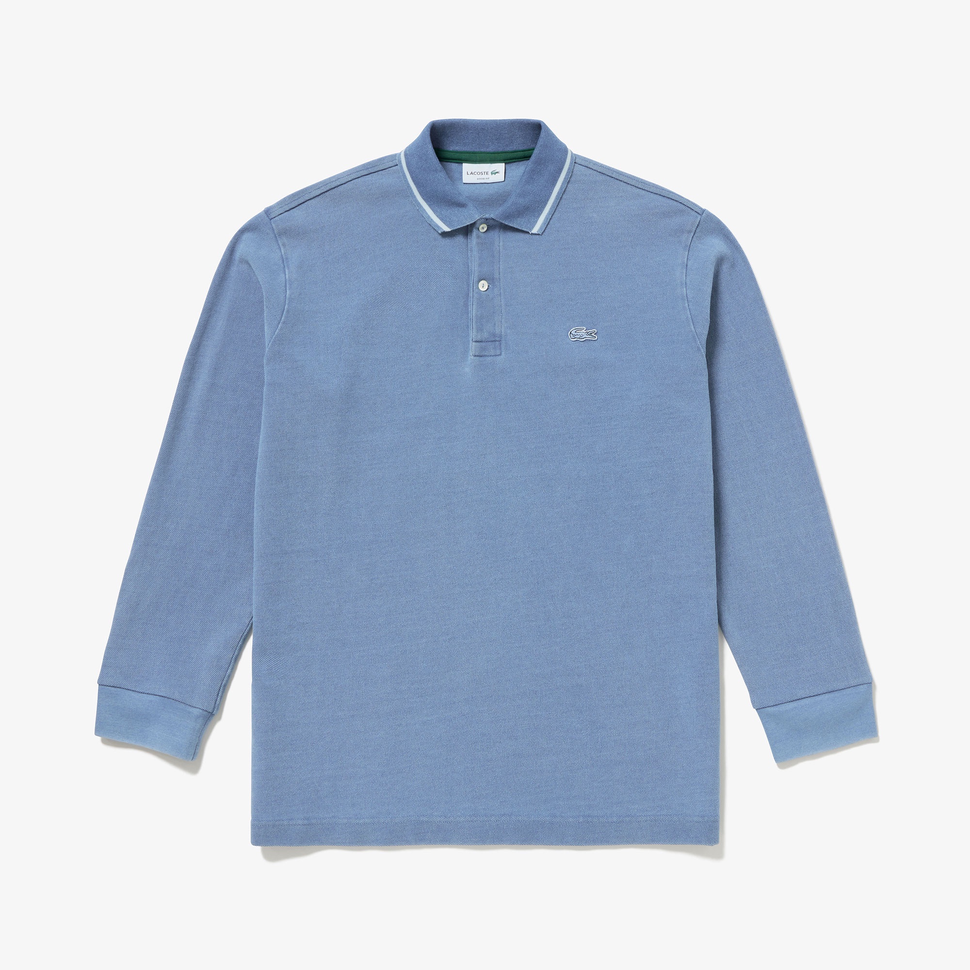 ルーズフィットビッグ鹿の子地インディゴポロシャツ