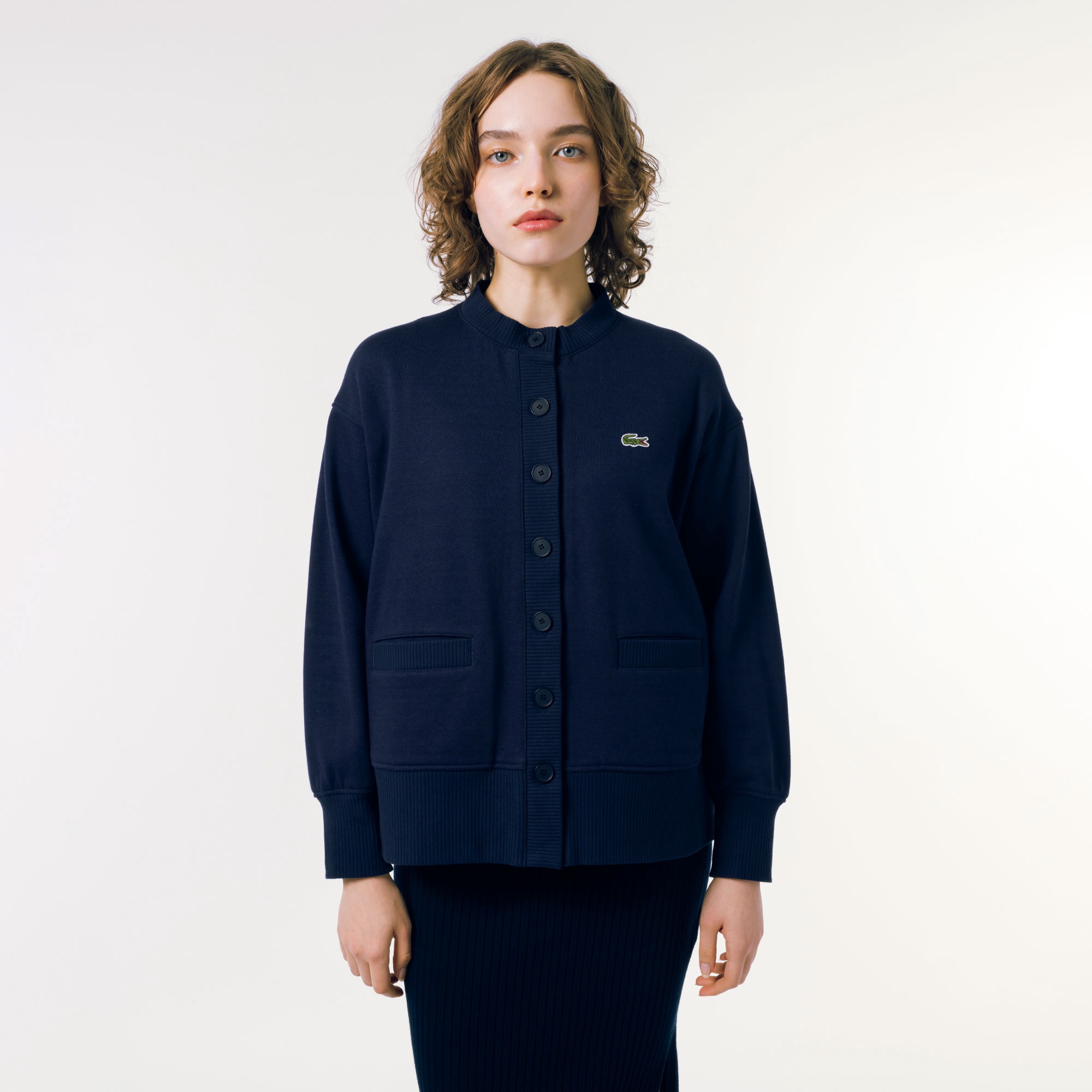 ドルマンスリーブクルーネックスウェットカーディガン