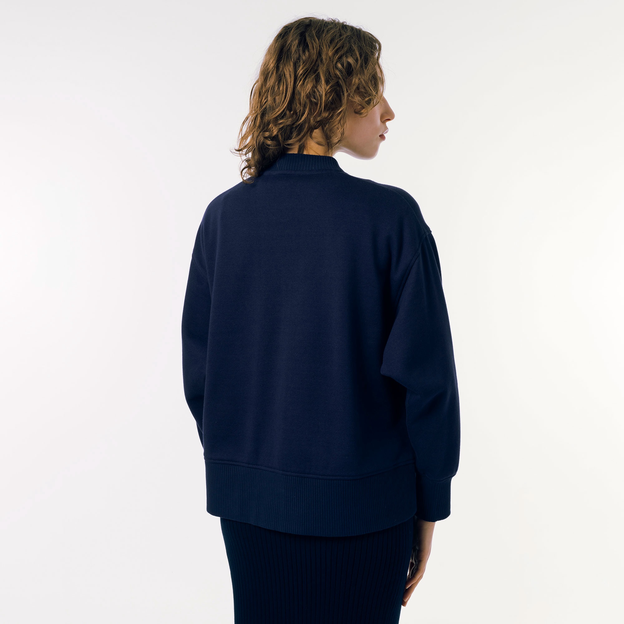 ドルマンスリーブクルーネックスウェットカーディガン