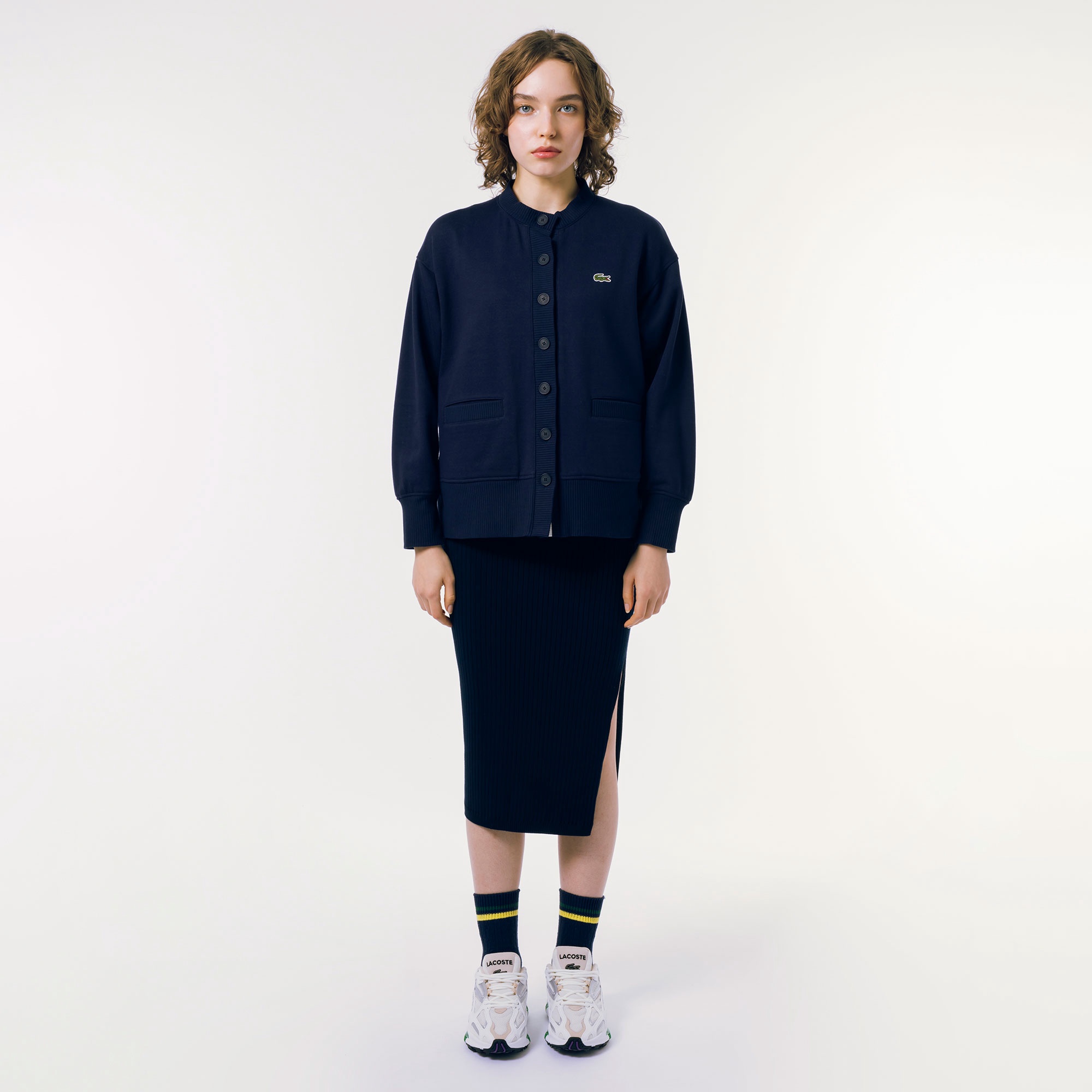 ドルマンスリーブクルーネックスウェットカーディガン