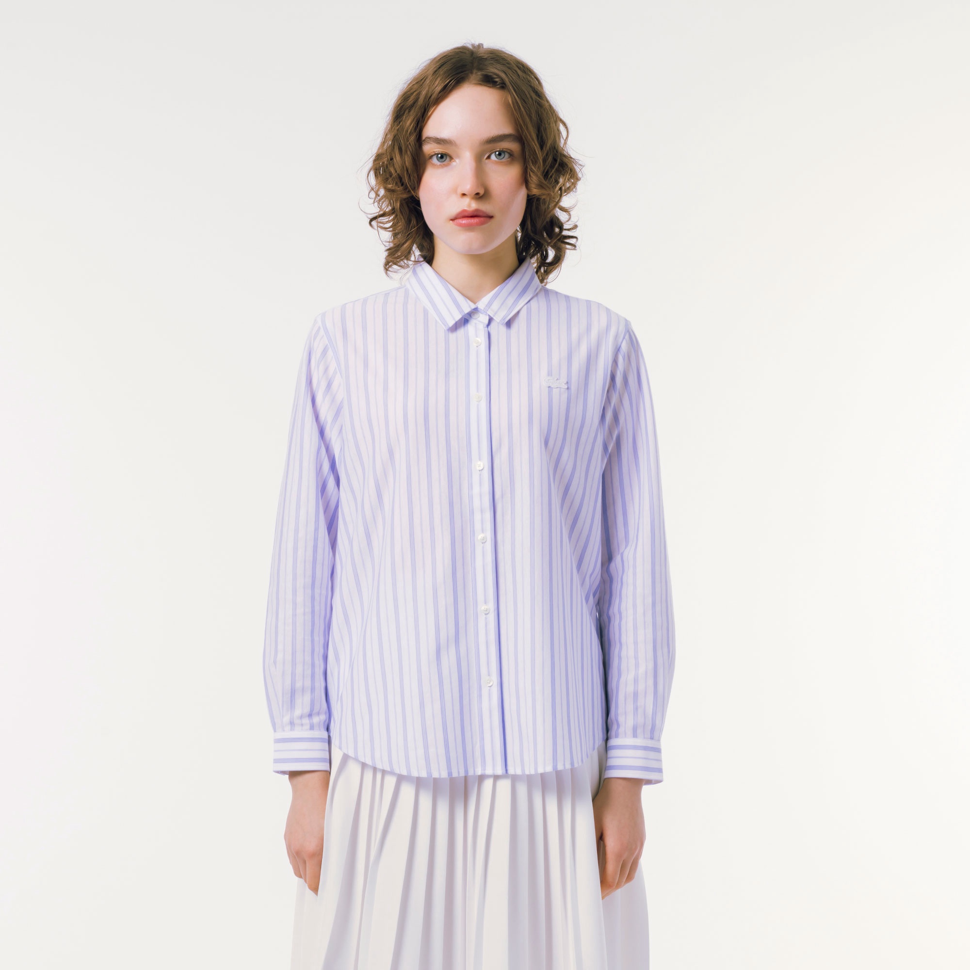 ジャージニットストライプシャツ