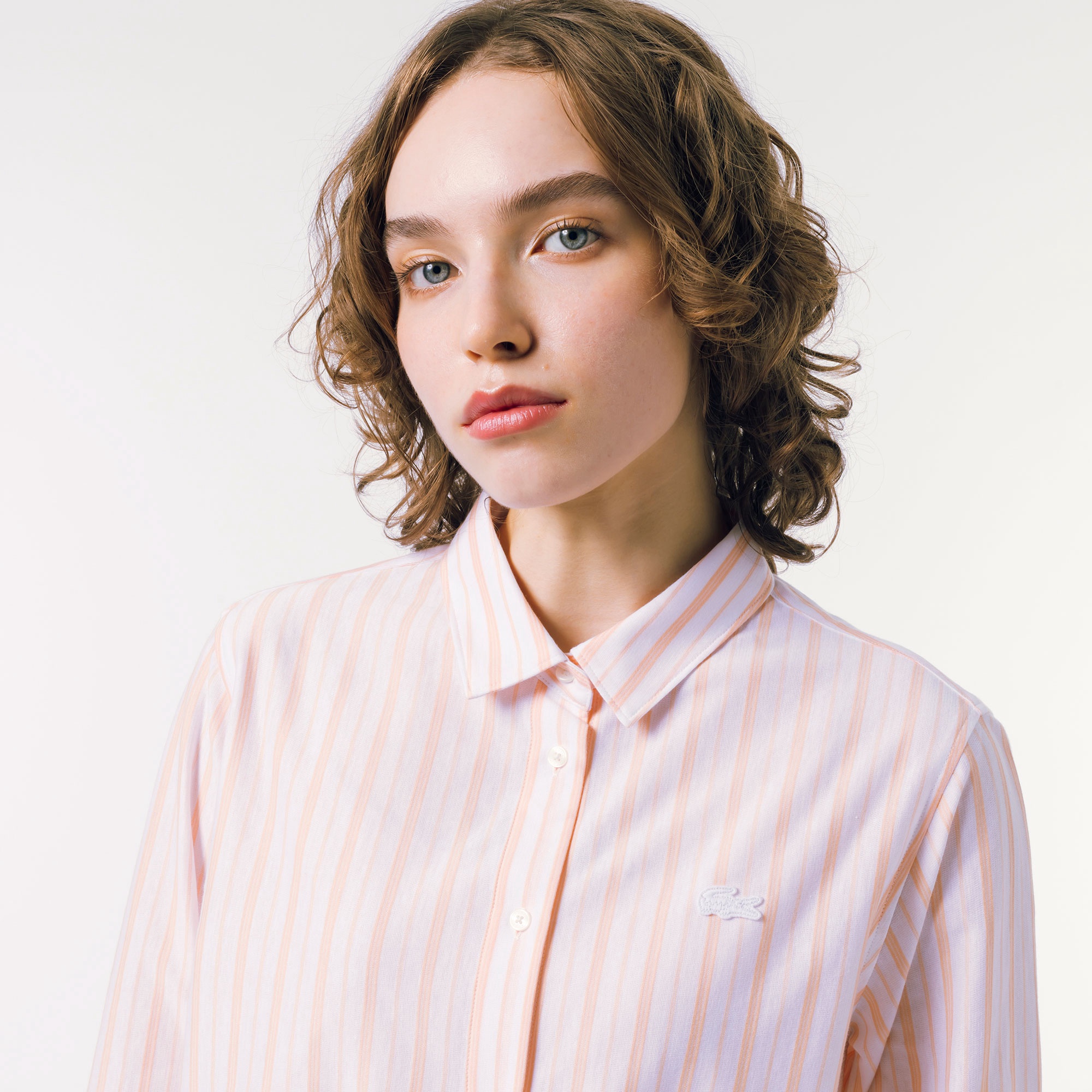 ジャージニットストライプシャツ