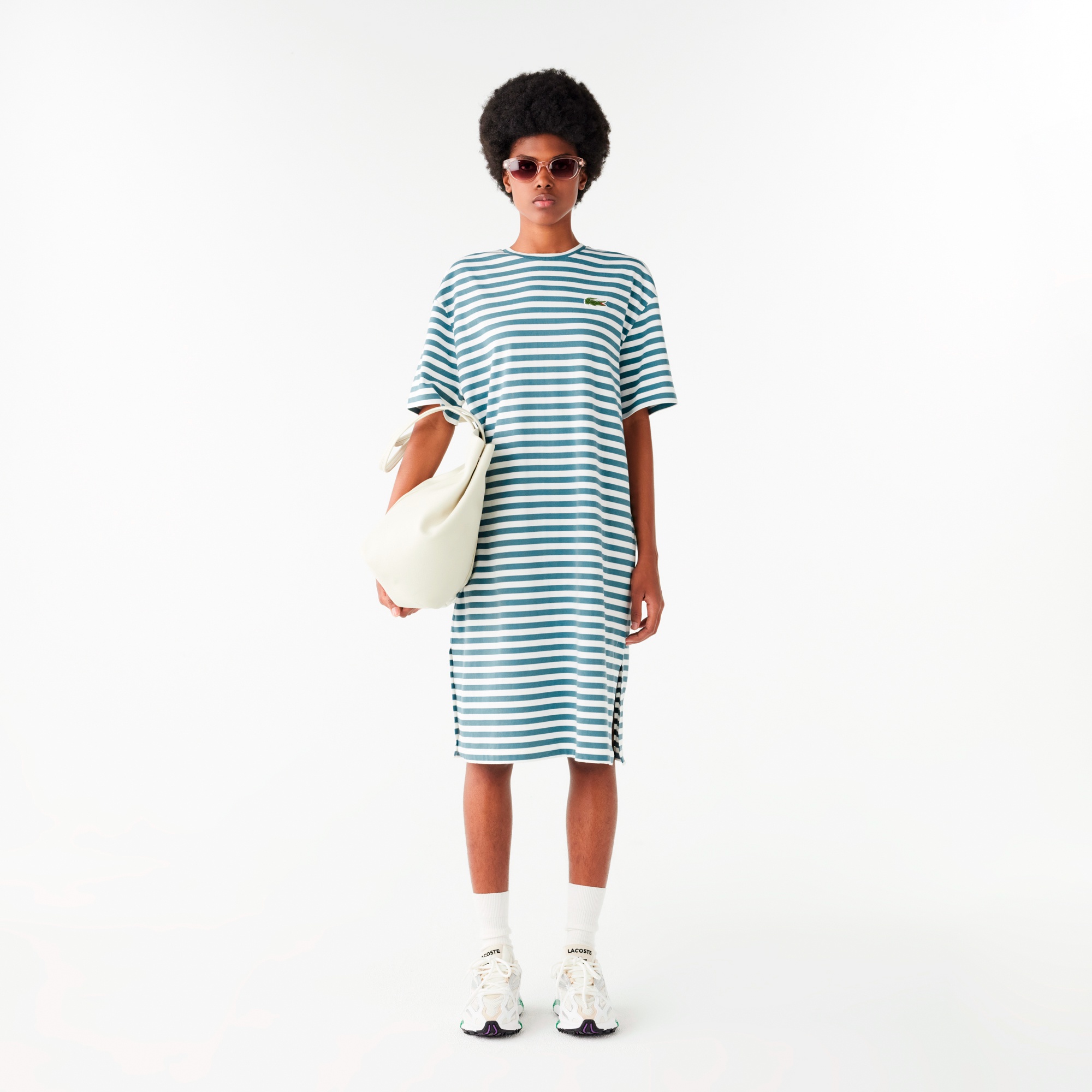 バイカラーボーダーTシャツドレス