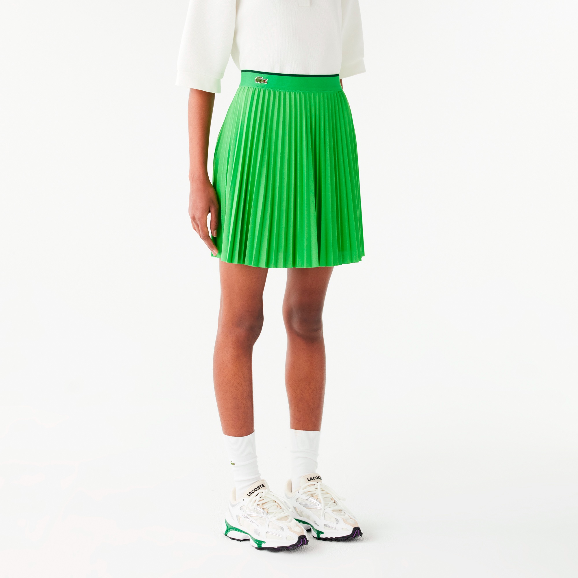 配色ウエストプリーツテニススカート