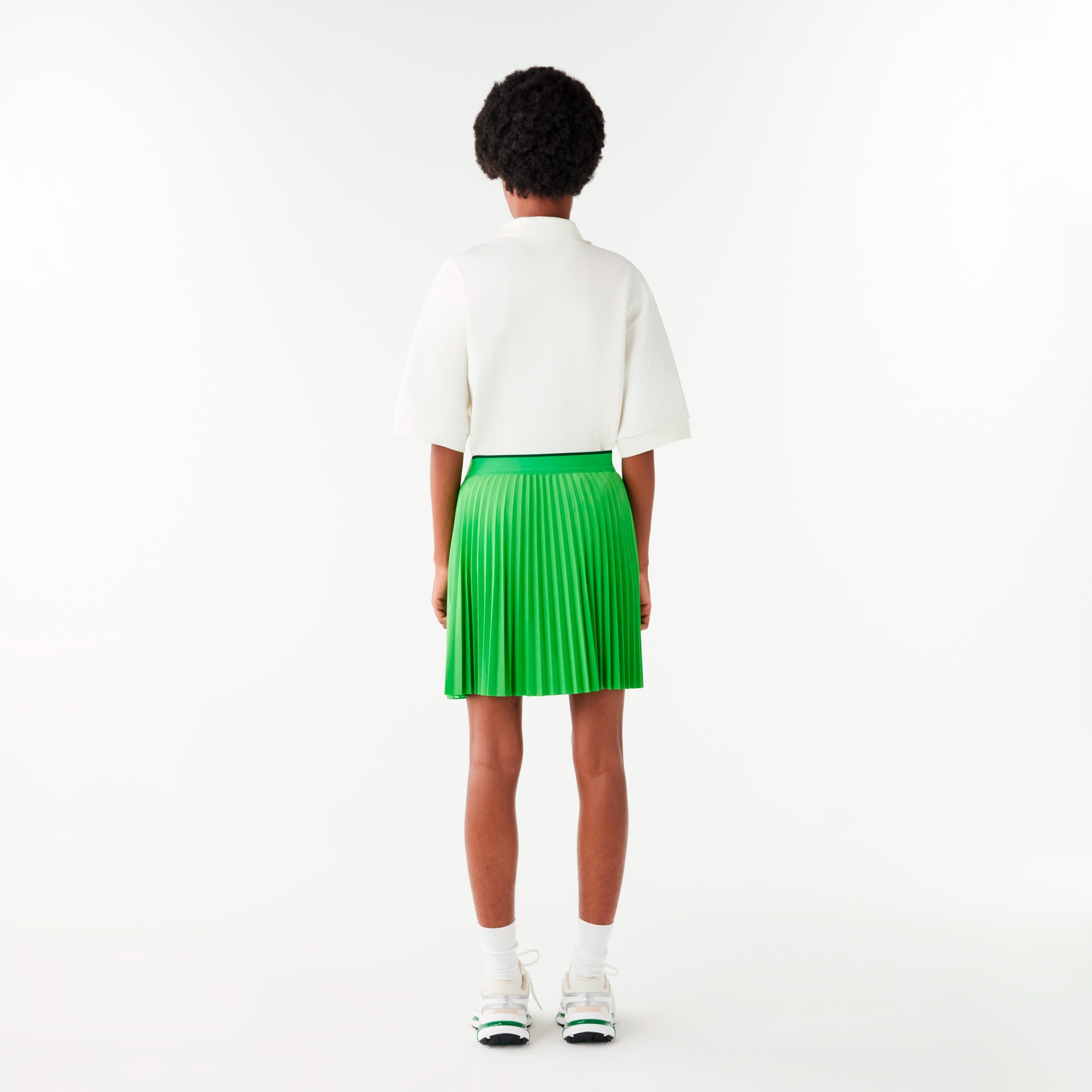 配色ウエストプリーツテニススカート