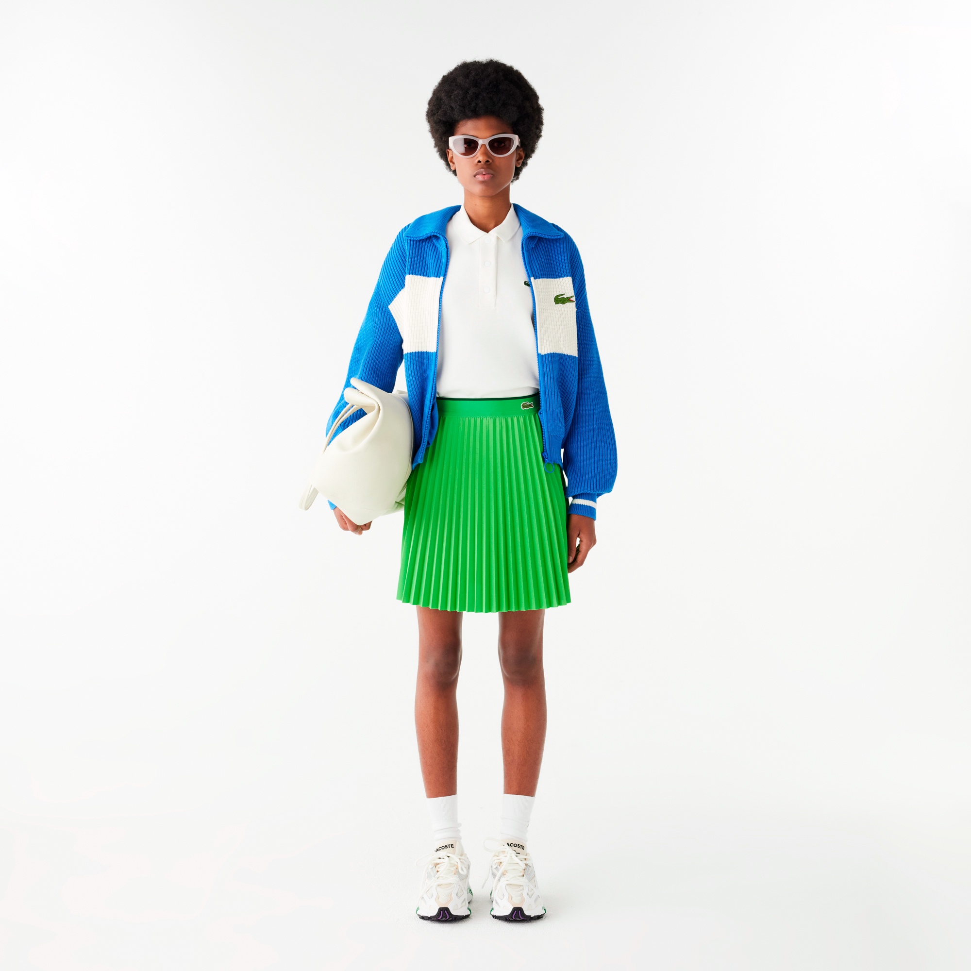 配色ウエストプリーツテニススカート