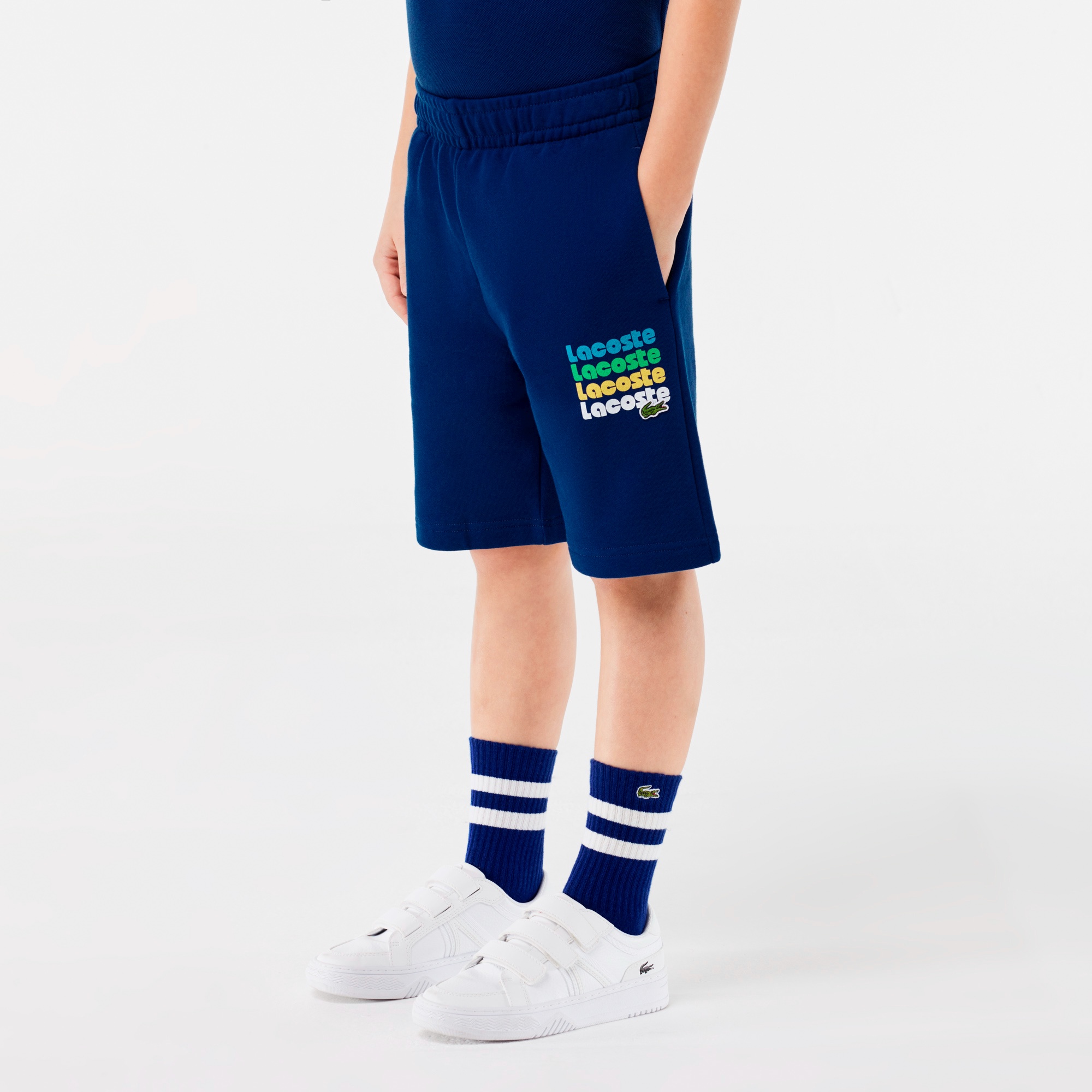 BOYS4連ロゴ入りスウェットショーツ