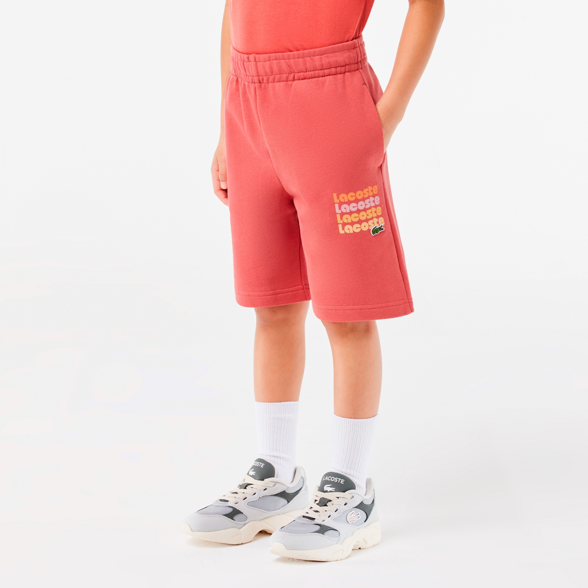 BOYS4連ロゴ入りスウェットショーツ