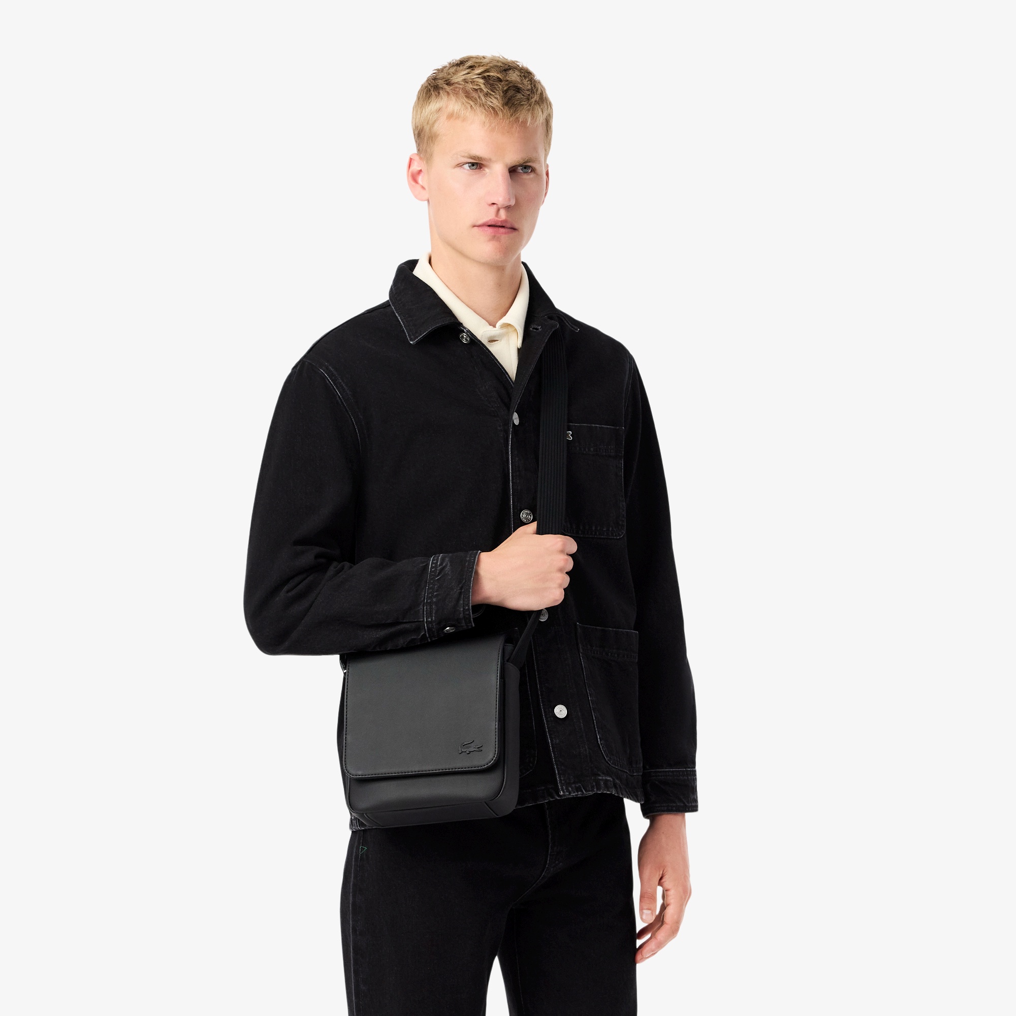 メンズクラシック スリムフラップサッチェルバッグ