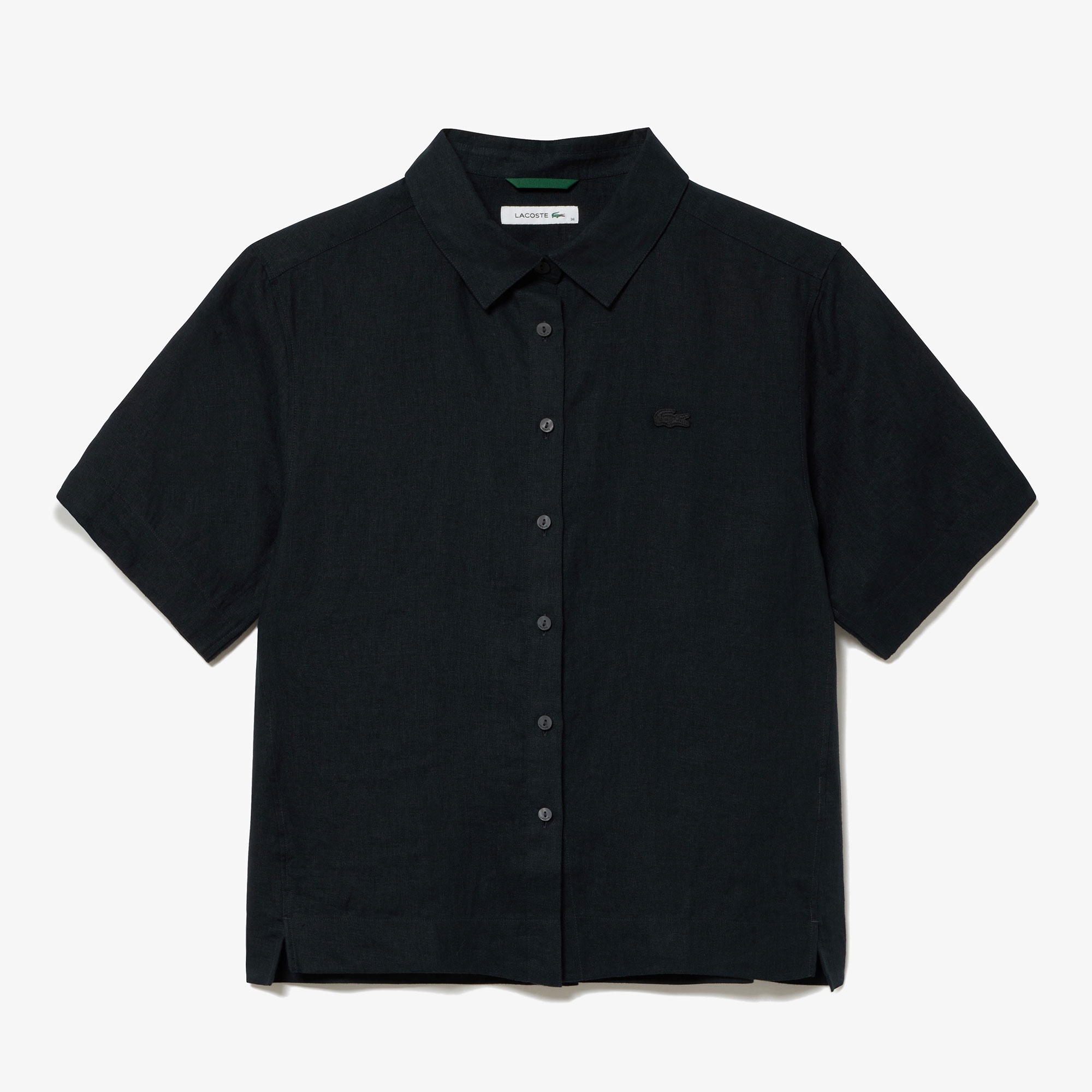 リネンコットン5分袖シャツ