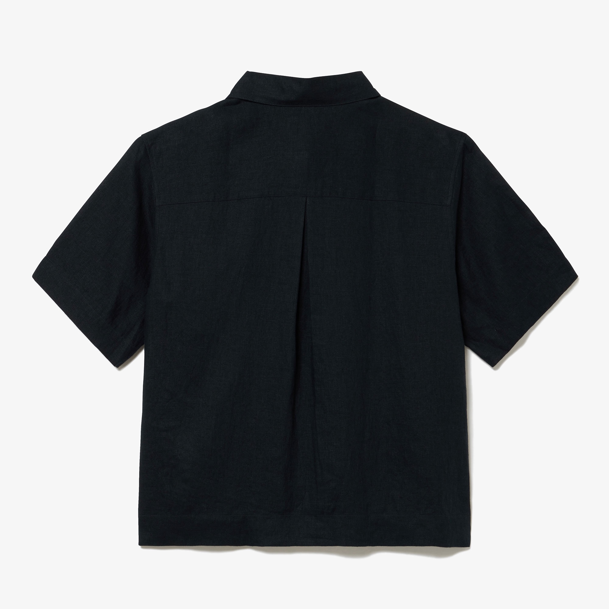 リネンコットン5分袖シャツ