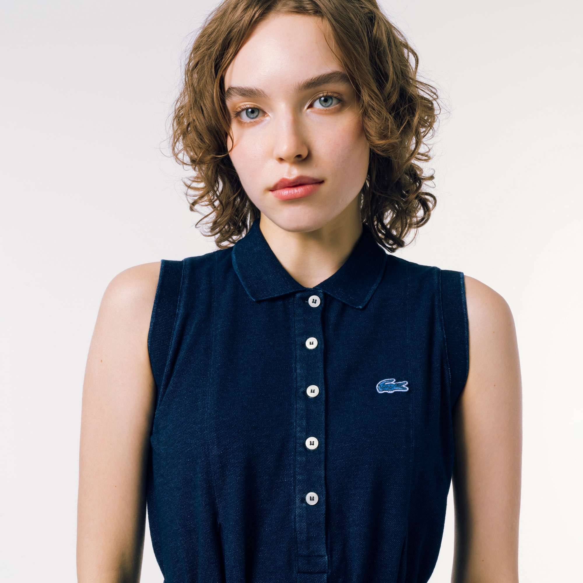 インディゴノースリーブポロドレス