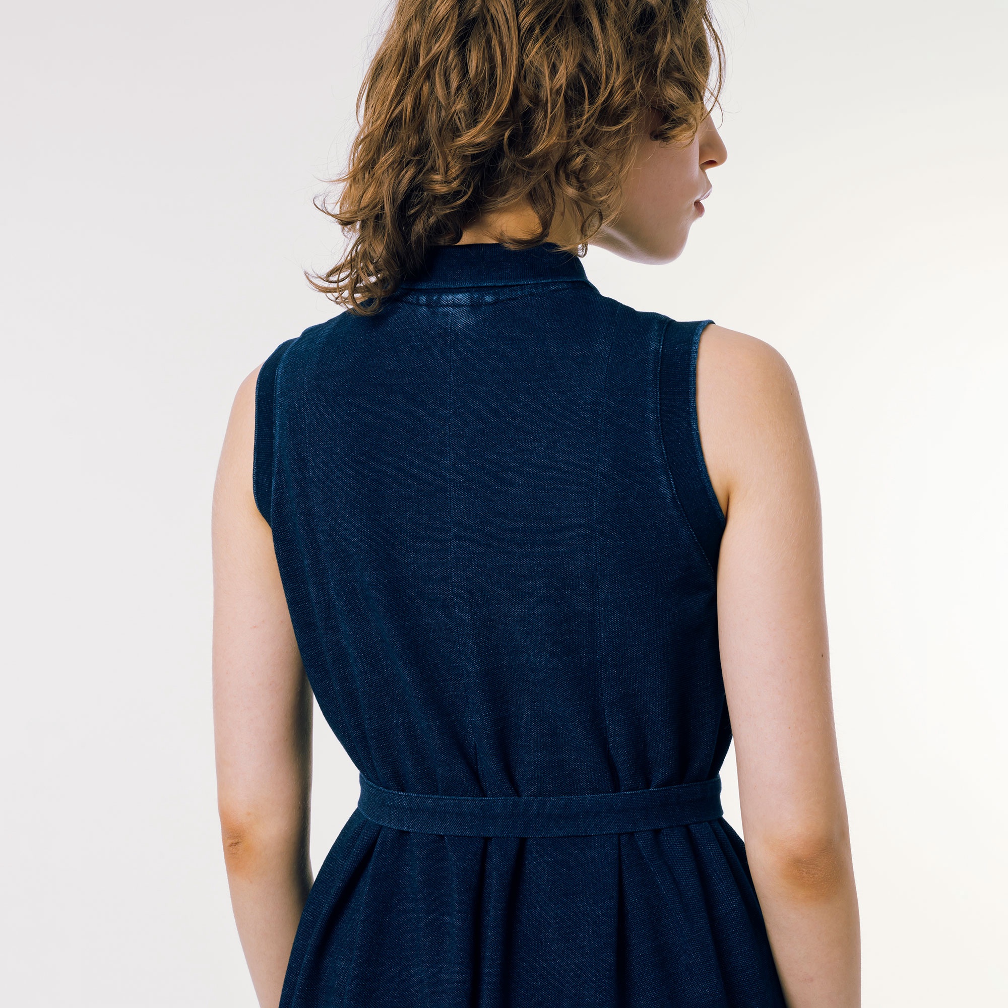 インディゴノースリーブポロドレス