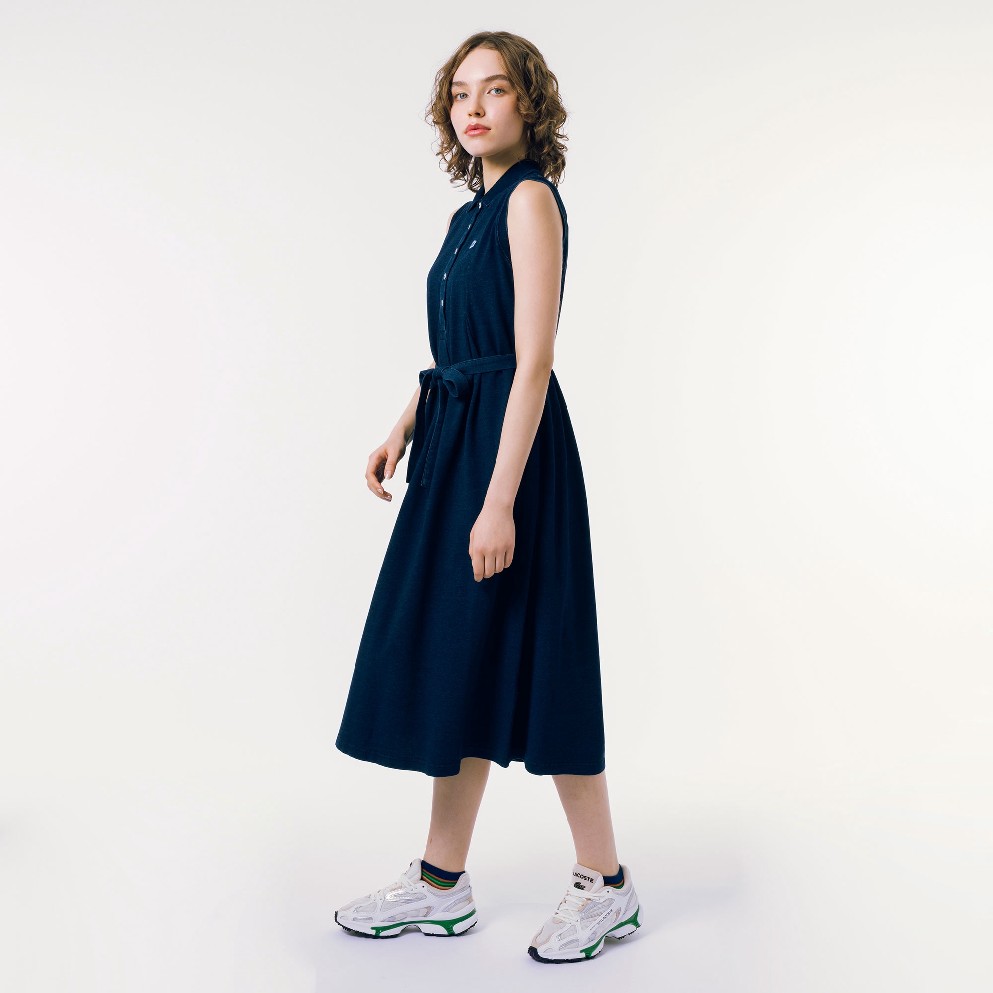 インディゴノースリーブポロドレス