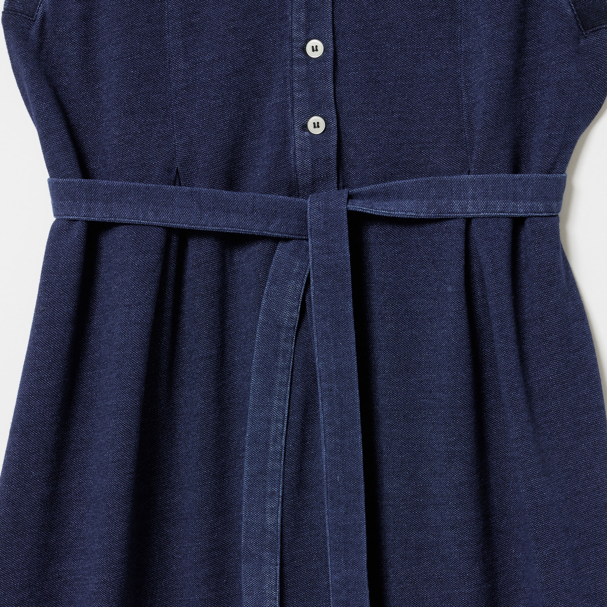 インディゴノースリーブポロドレス