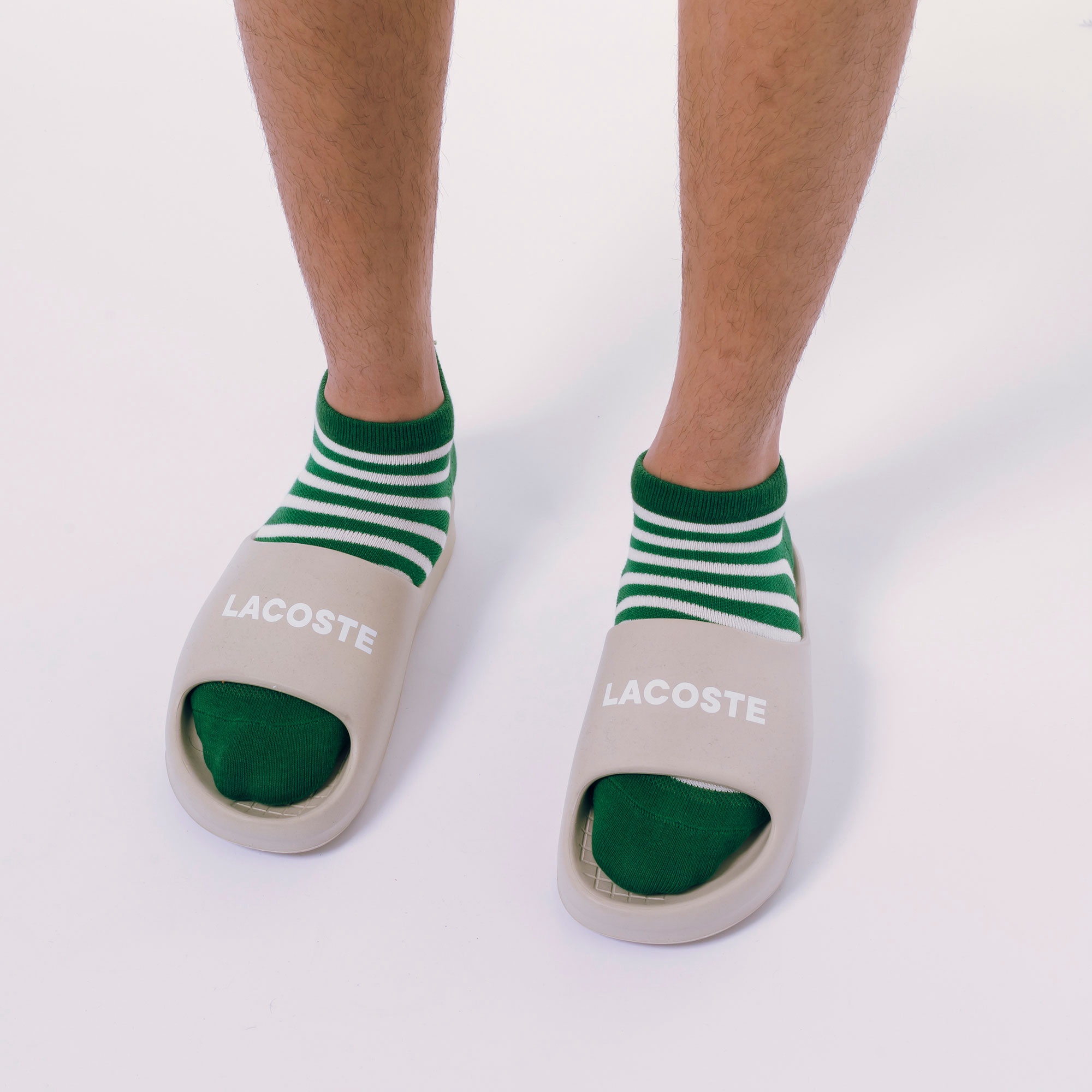 鹿の子地ボーダースニーカーソックス