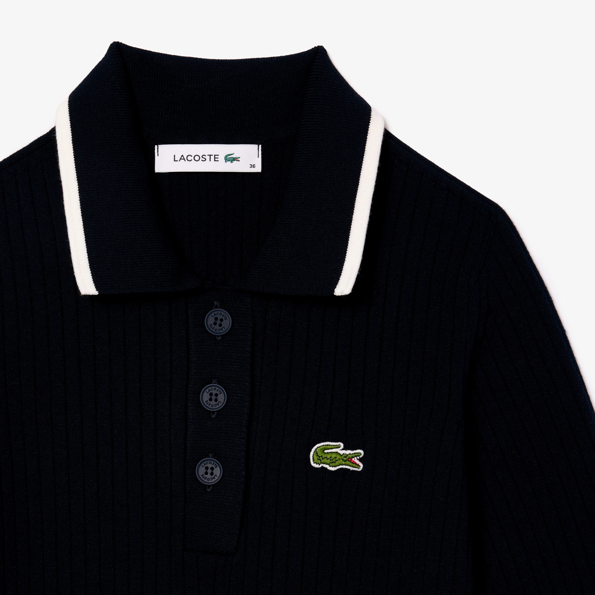 シームレスビスコースニットポロドレス