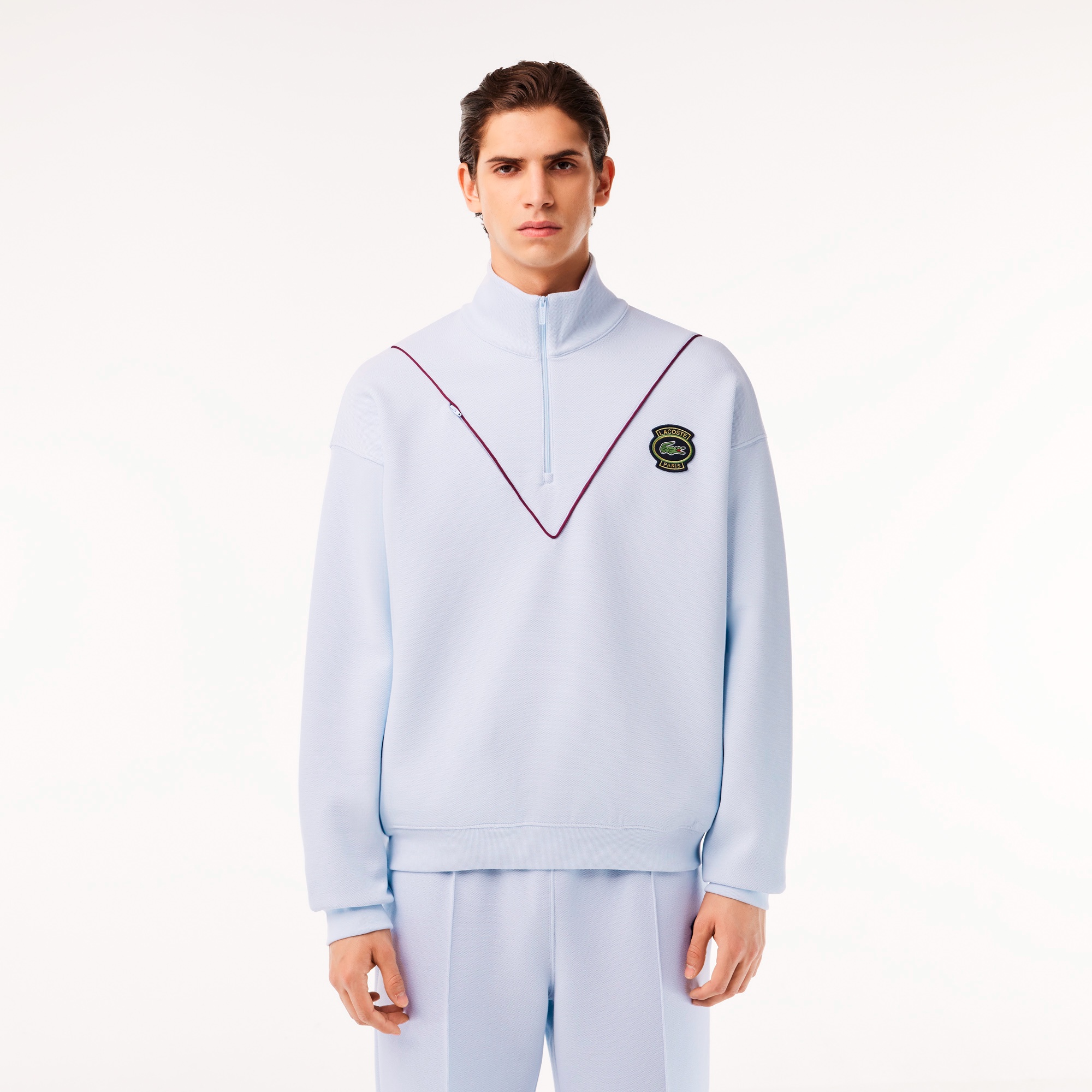 ダブルフェイス鹿の子ハーフジップジャケット