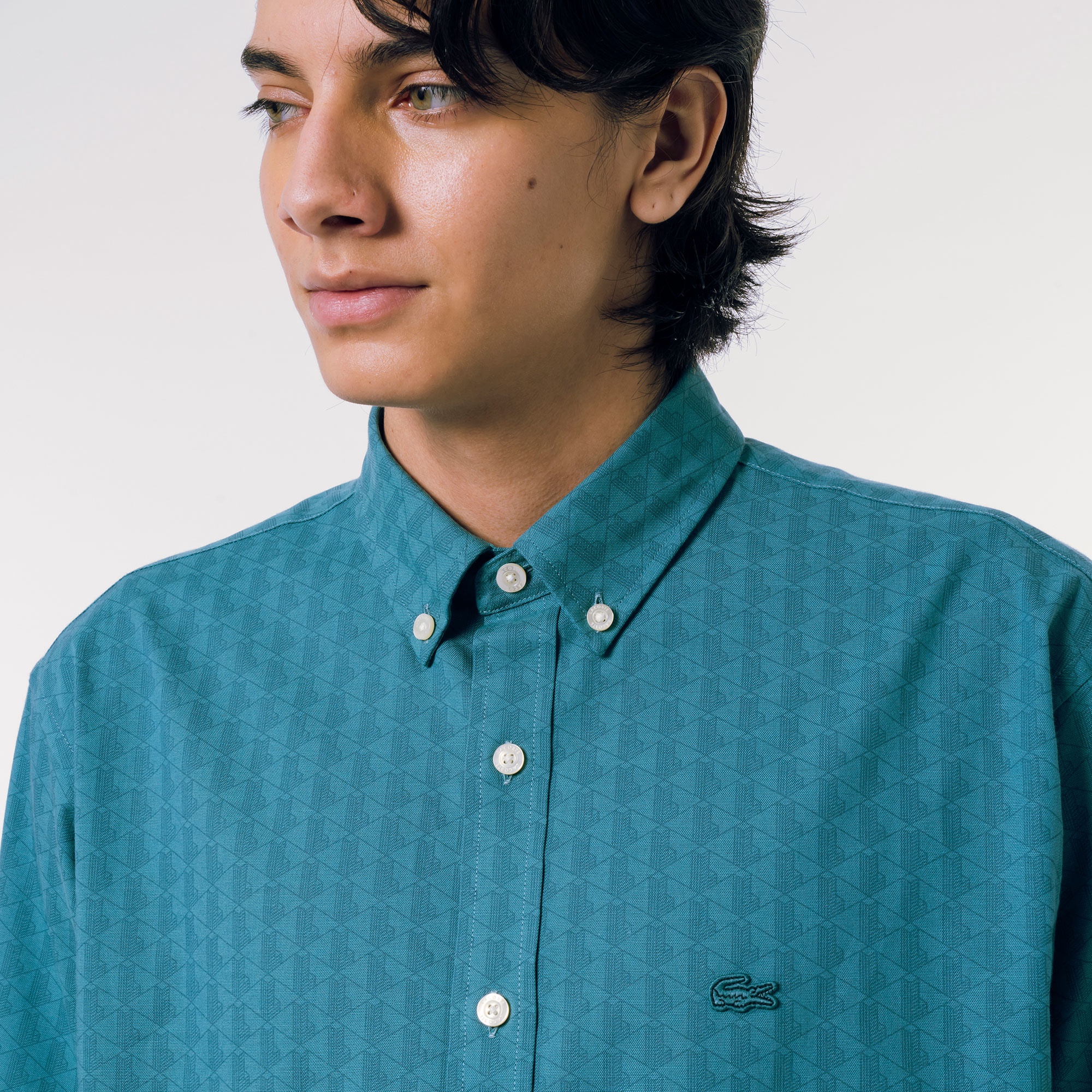 プリントジャカードシャンブレーオックスフォードシャツ