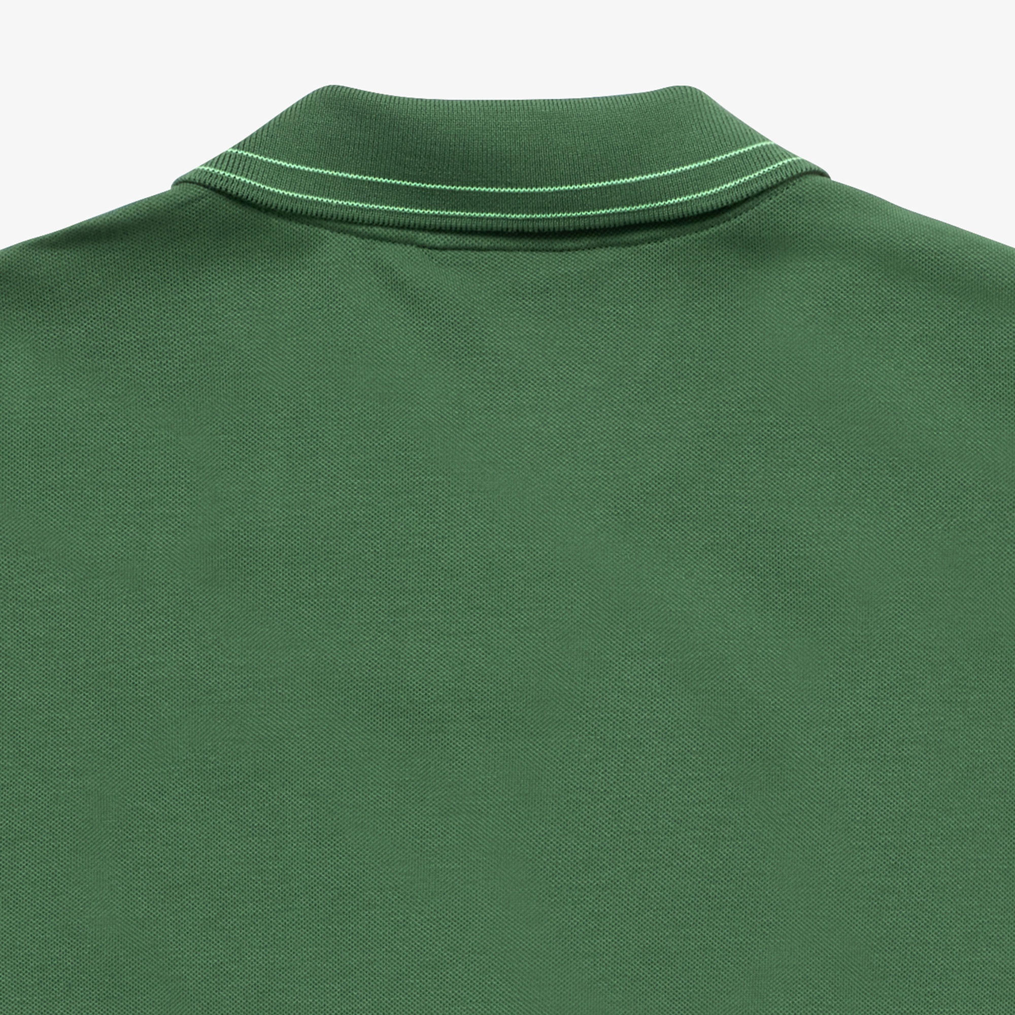 ストライプリブニットカラーストレッチポロシャツ