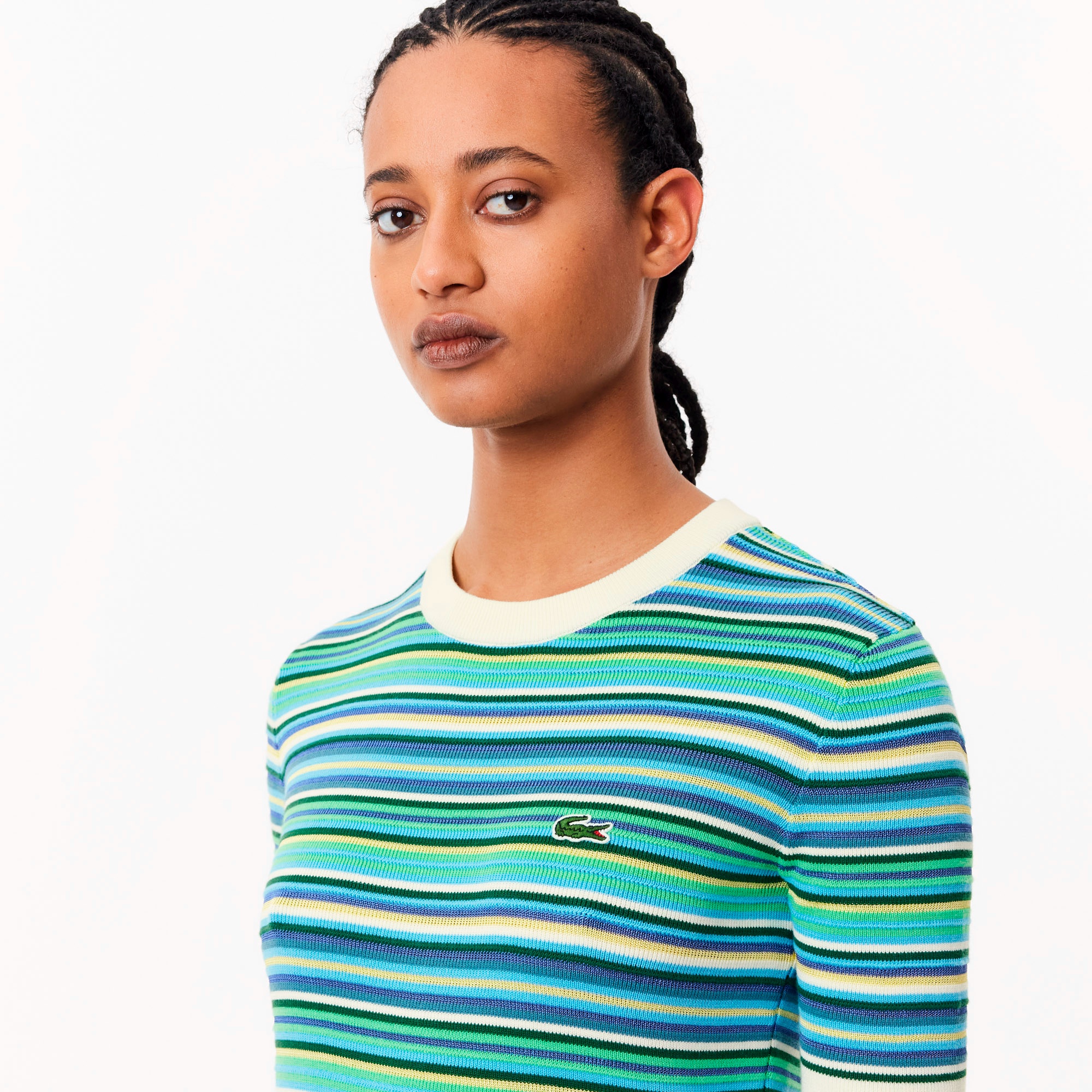 マルチカラーボーダーニットTシャツ