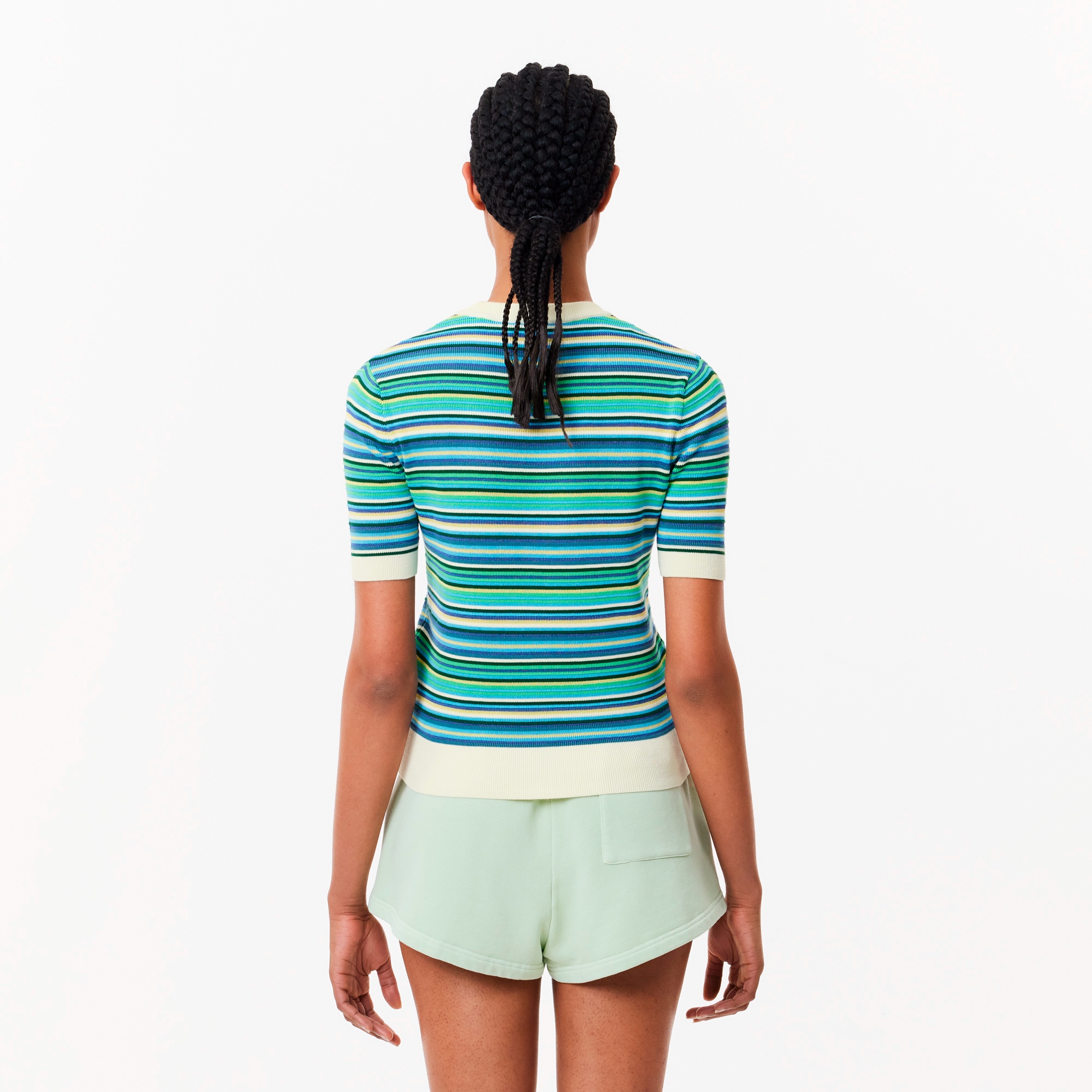 マルチカラーボーダーニットTシャツ