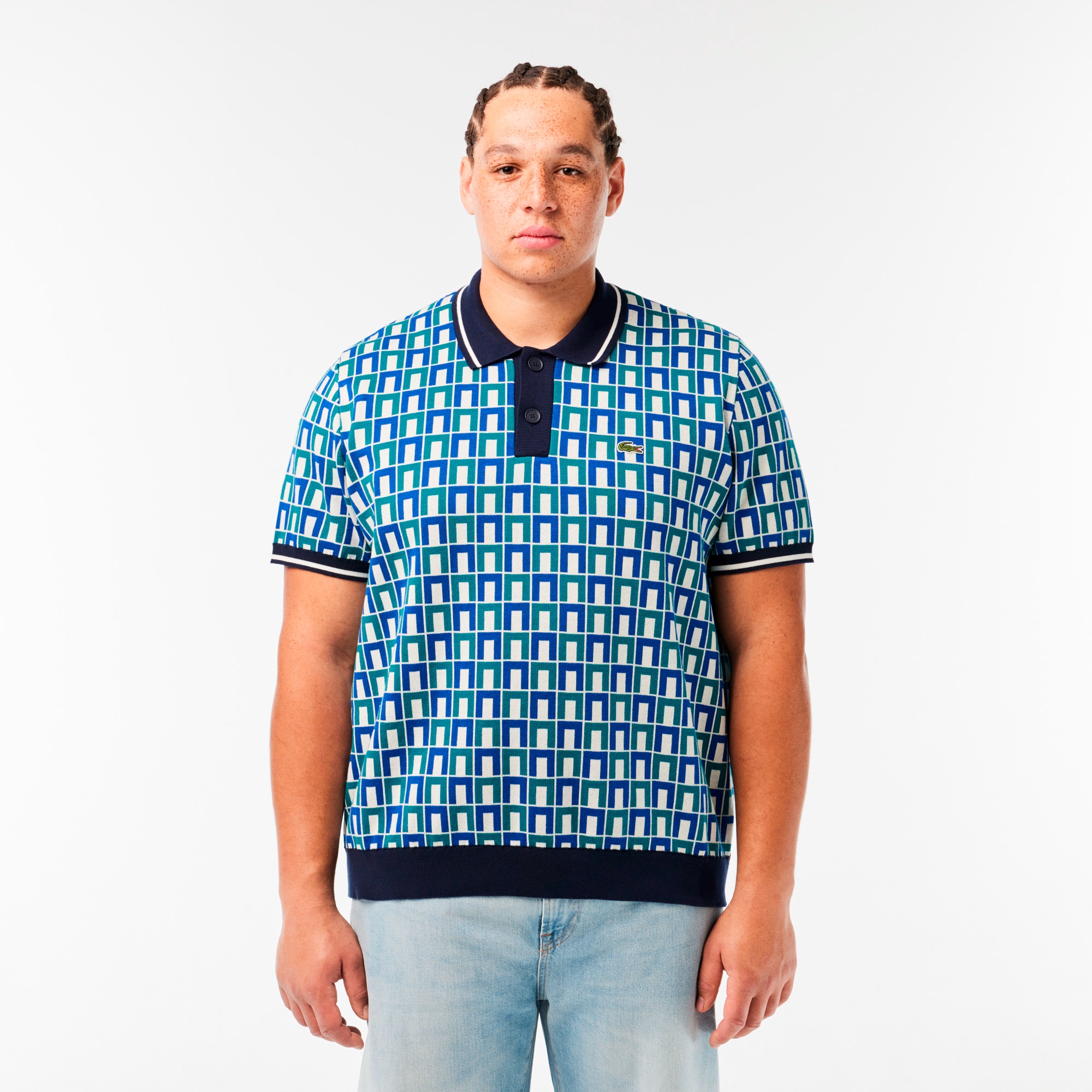 ロベール・ジョルジュ ジャカードニットポロシャツ