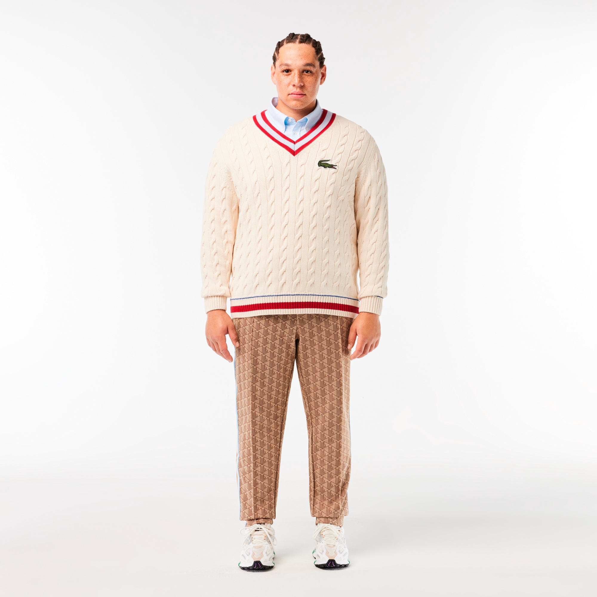 サイドテーピングモノグラムジャカードトラックパンツ