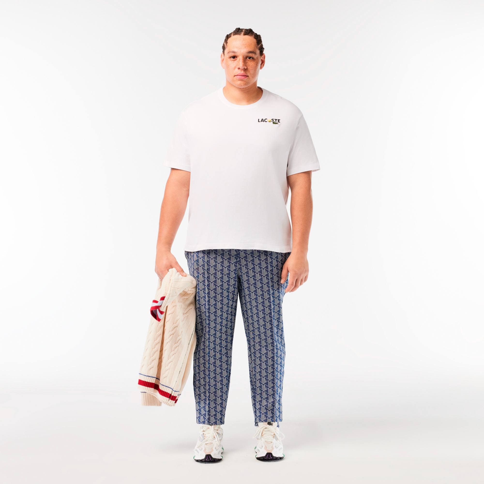 サイドテーピングモノグラムジャカードトラックパンツ