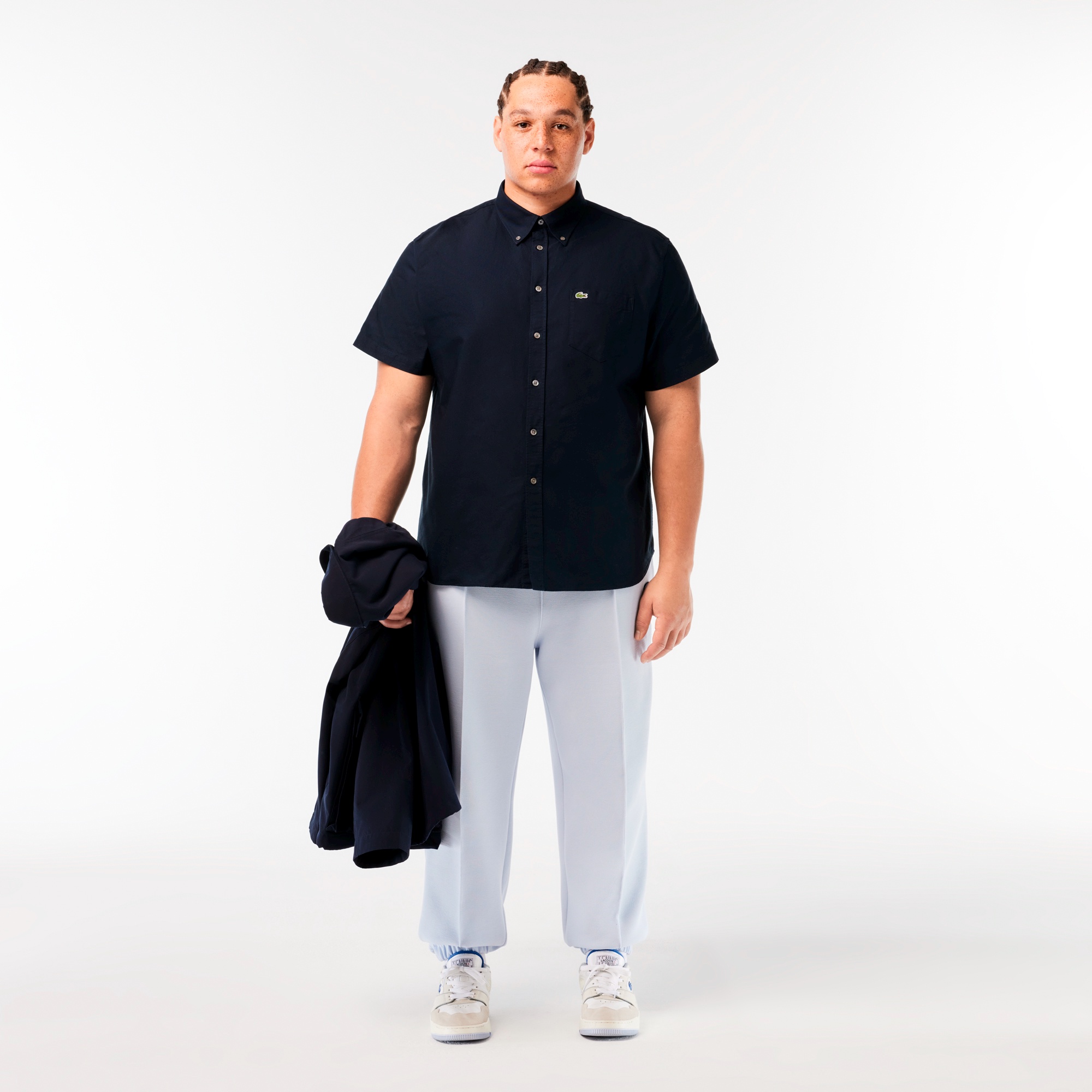 ダブルフェイス鹿の子地トラックパンツ