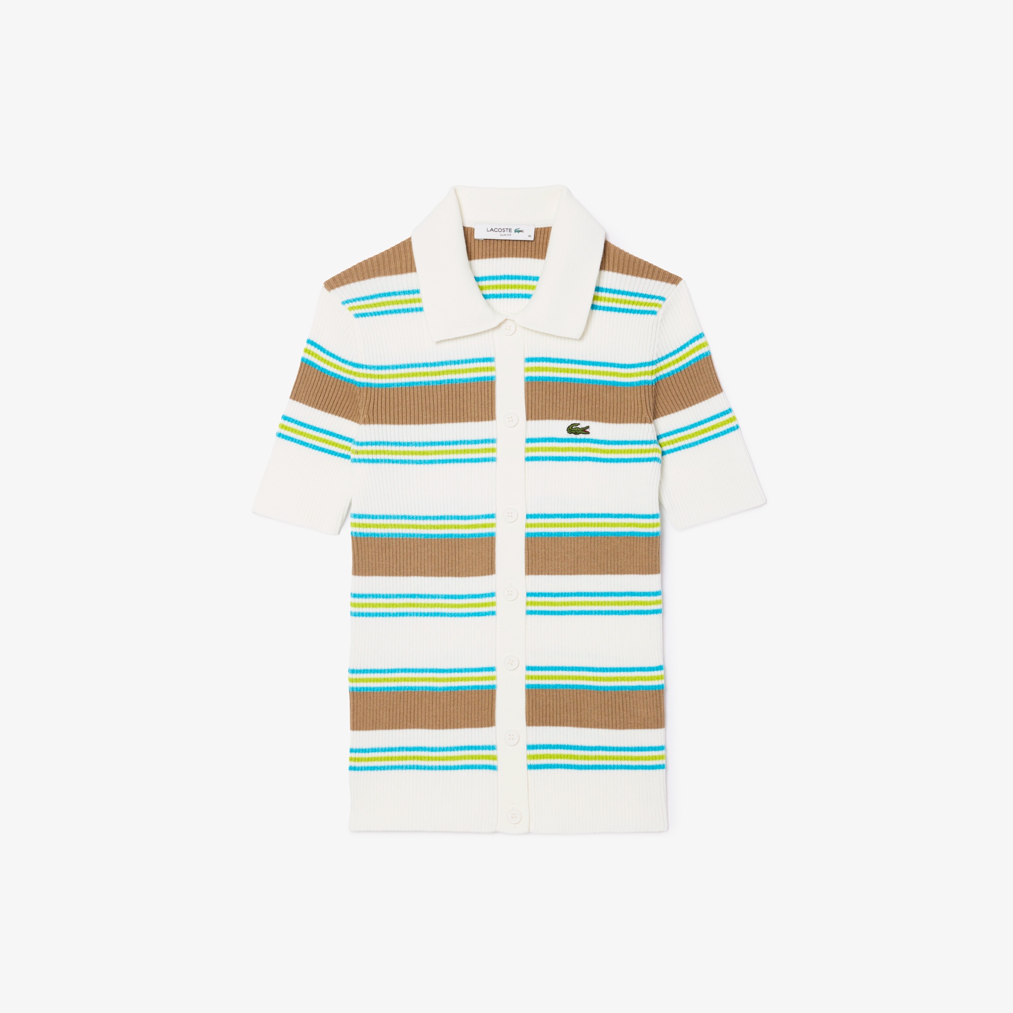 リブニットボーダーシャツ