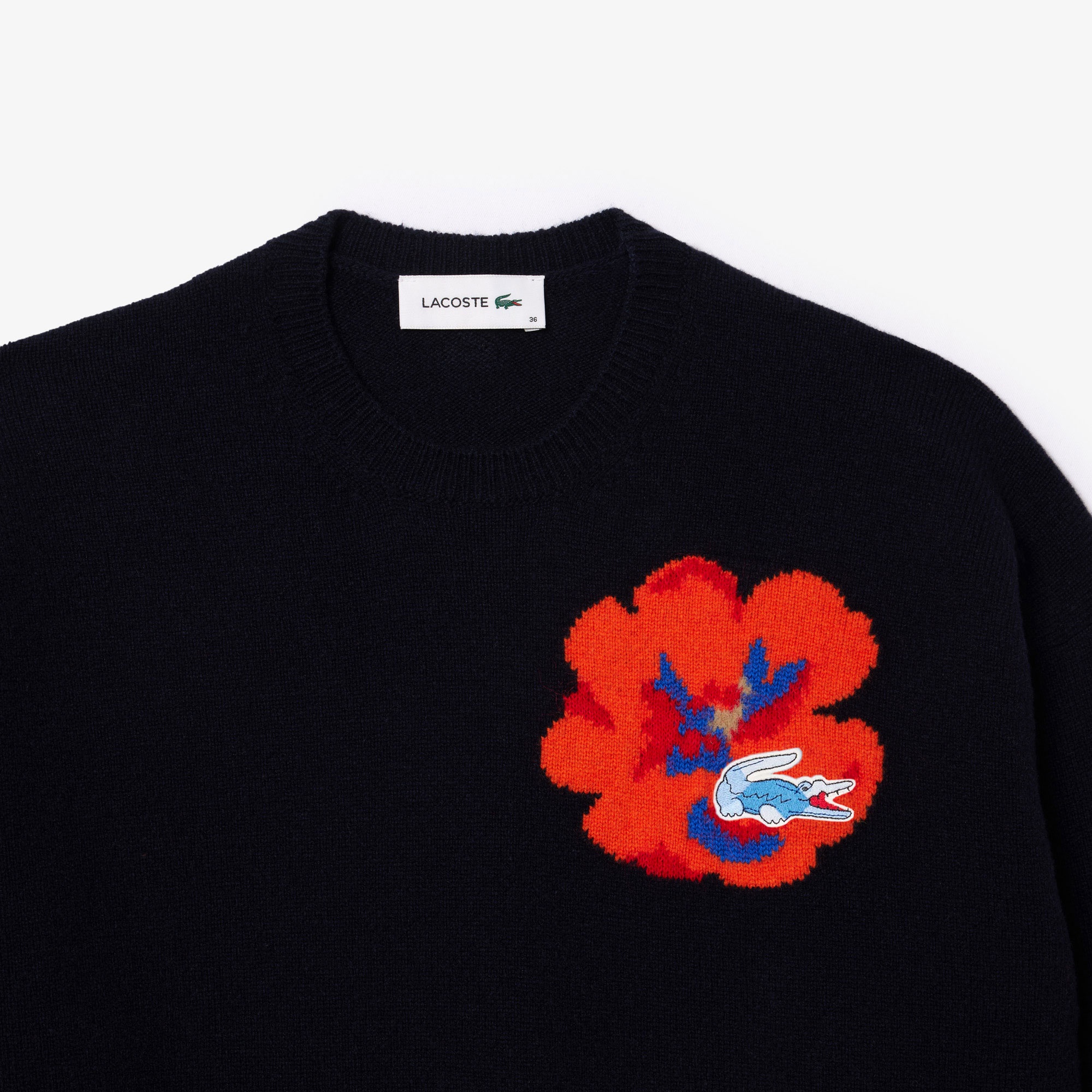 フラワージャカードハイゲージニットセーター