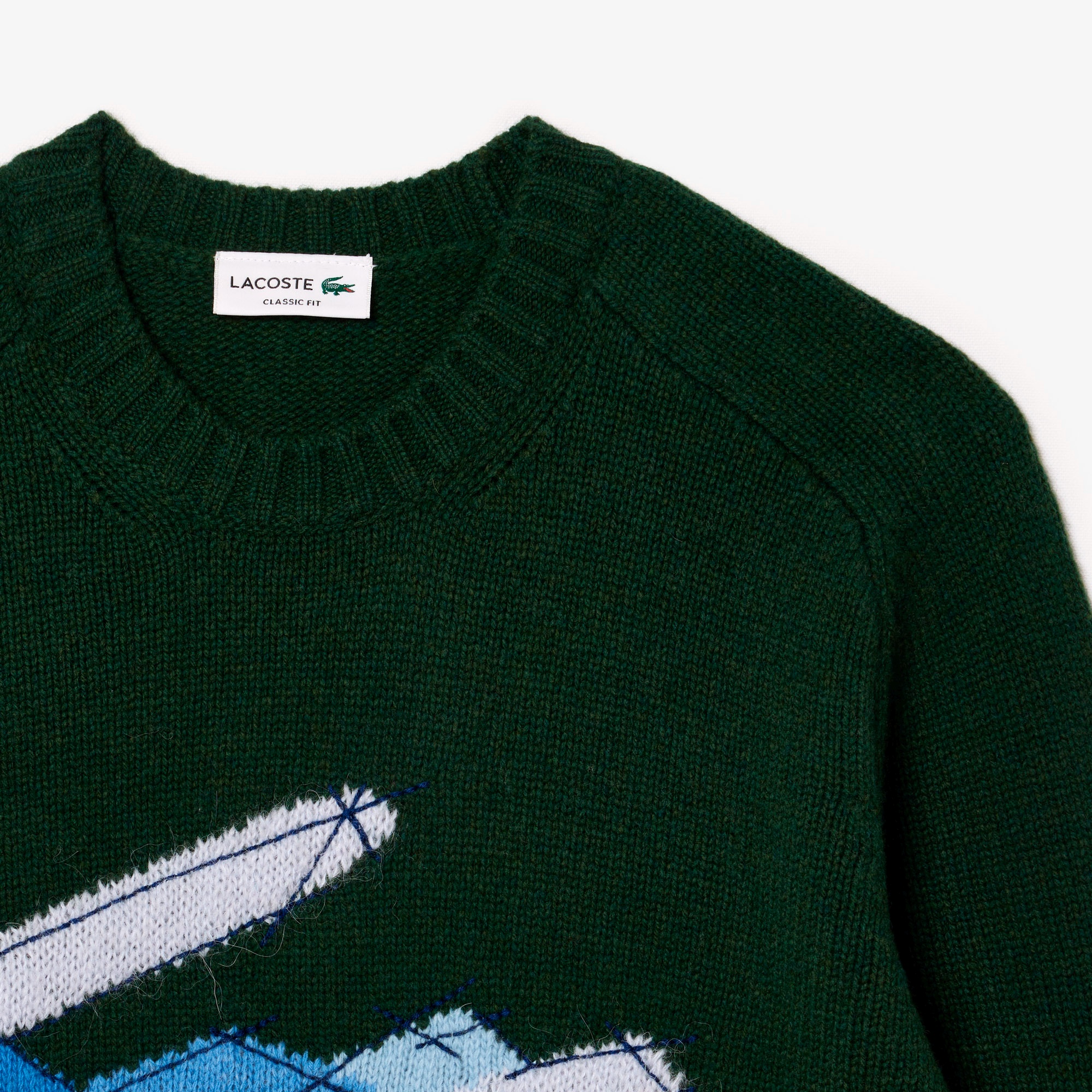 グラフィカルワニロゴジャカードニットセーター