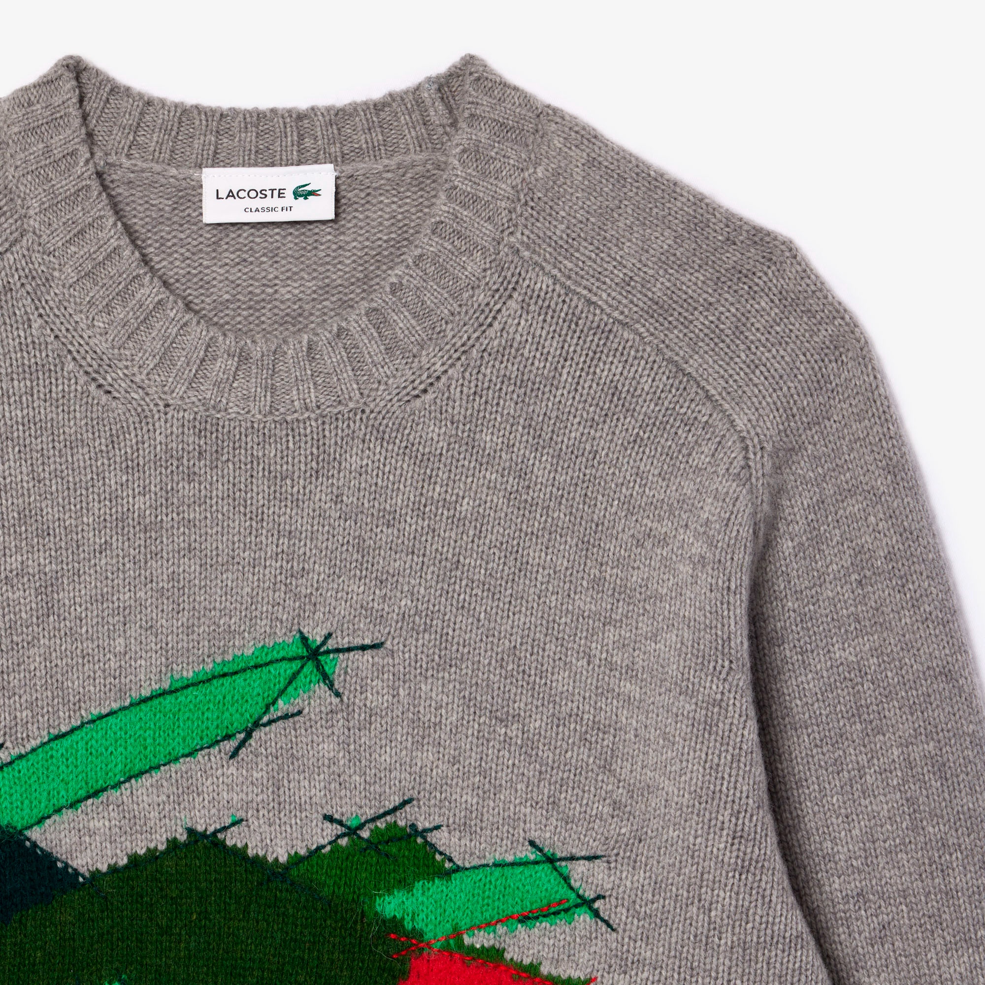 グラフィカルワニロゴジャカードニットセーター