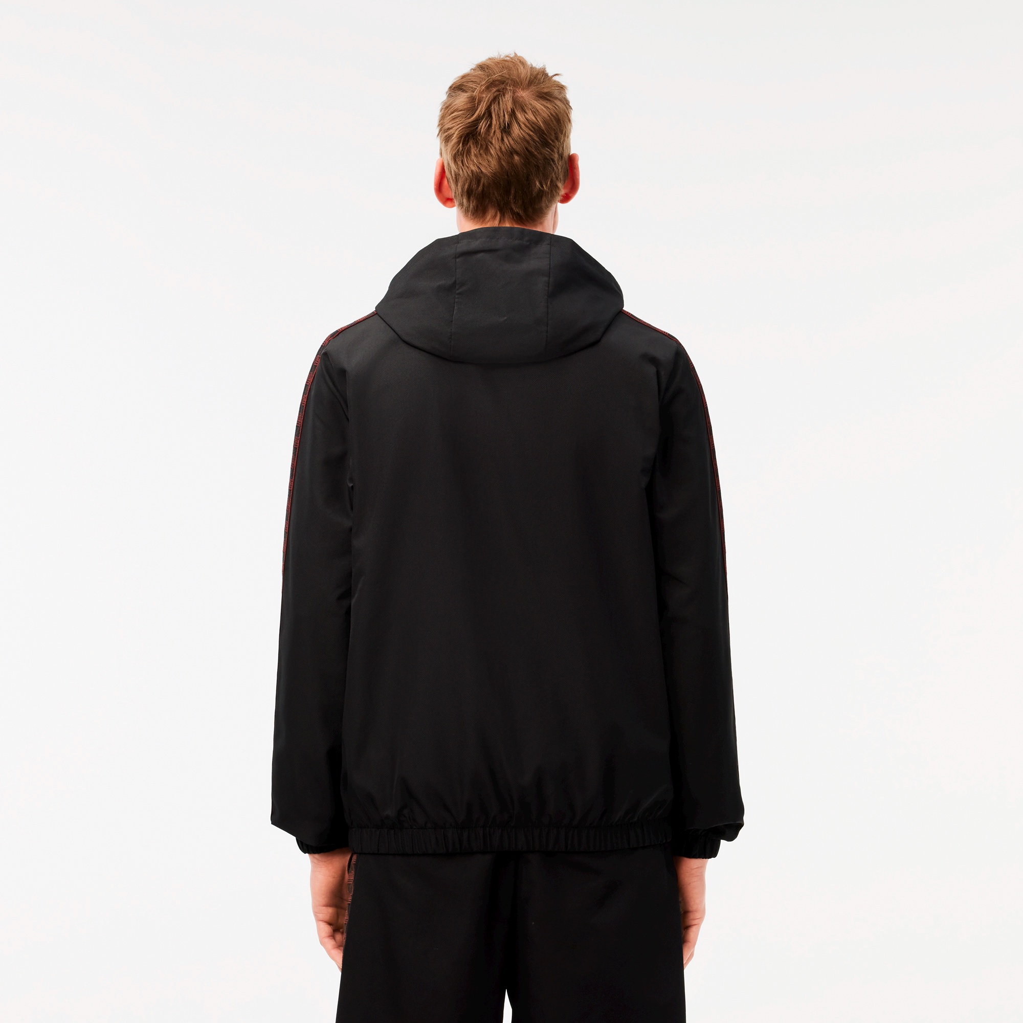 スリーブテーピングトラックフーディー