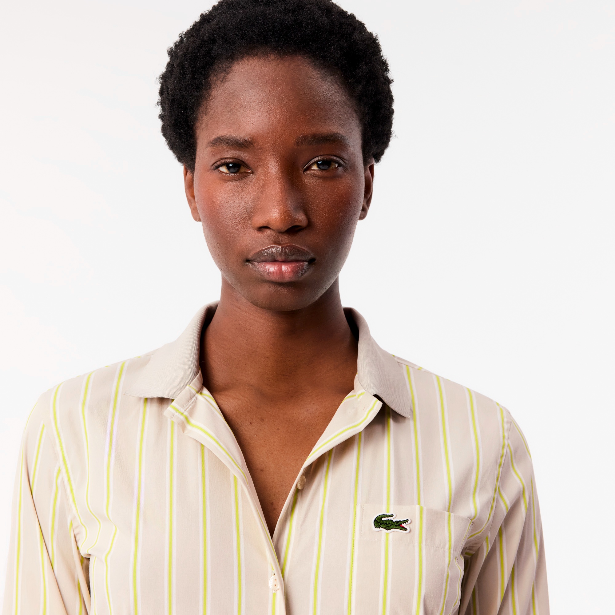 リブニットカラーポプリンシャツ