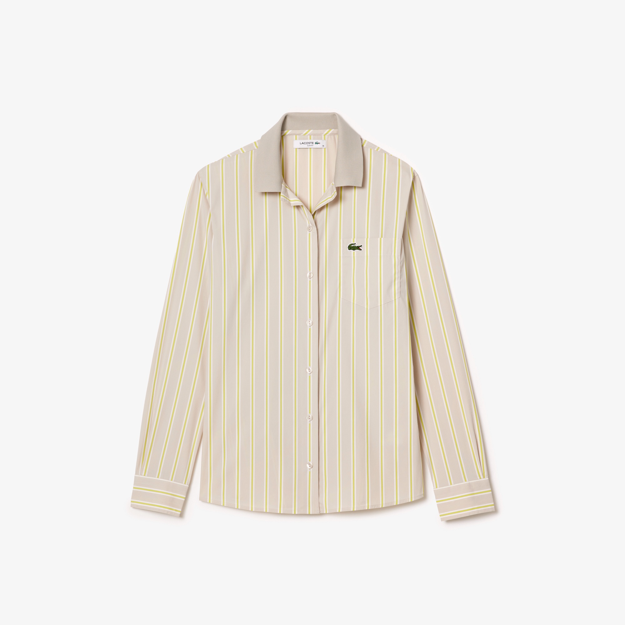 リブニットカラーポプリンシャツ