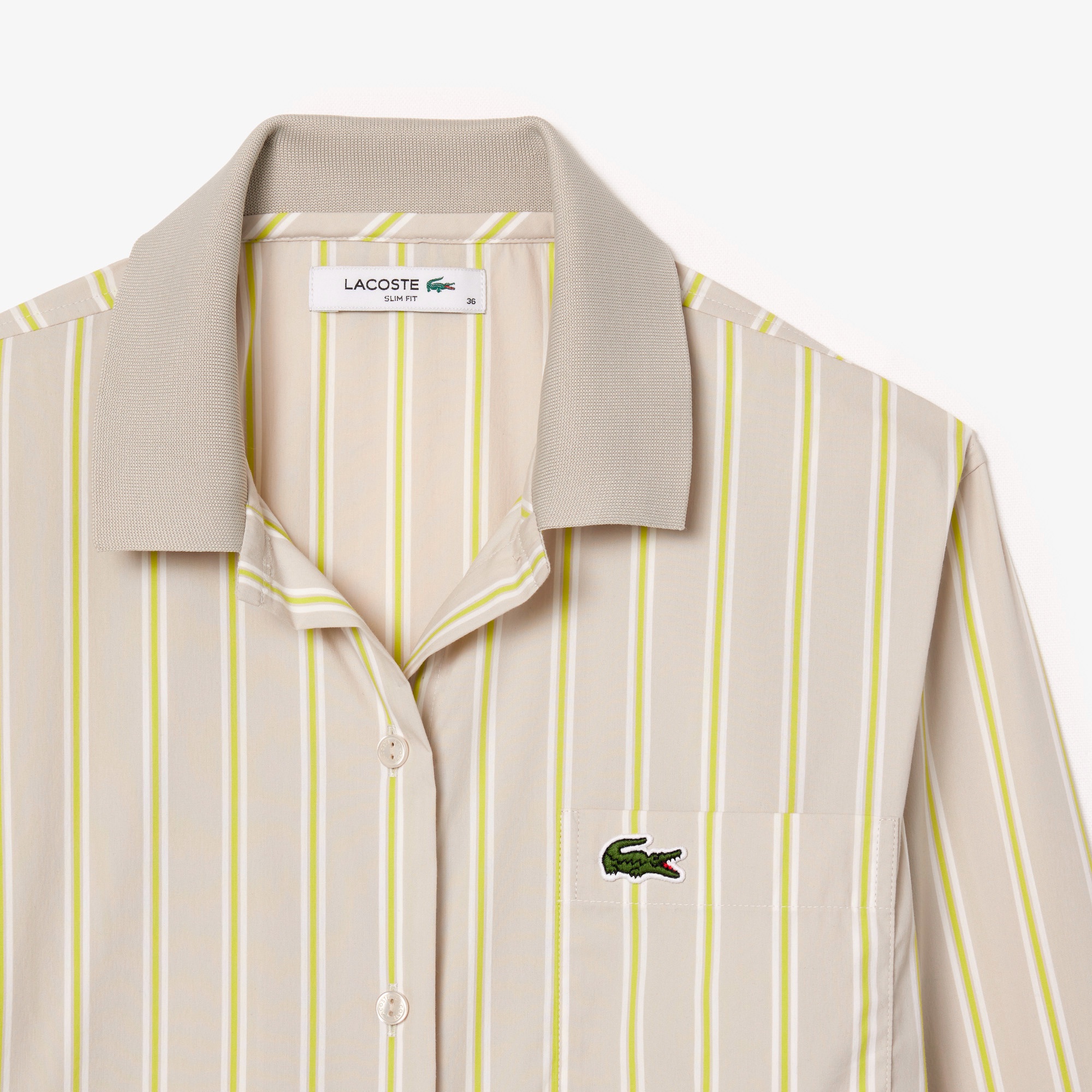 リブニットカラーポプリンシャツ