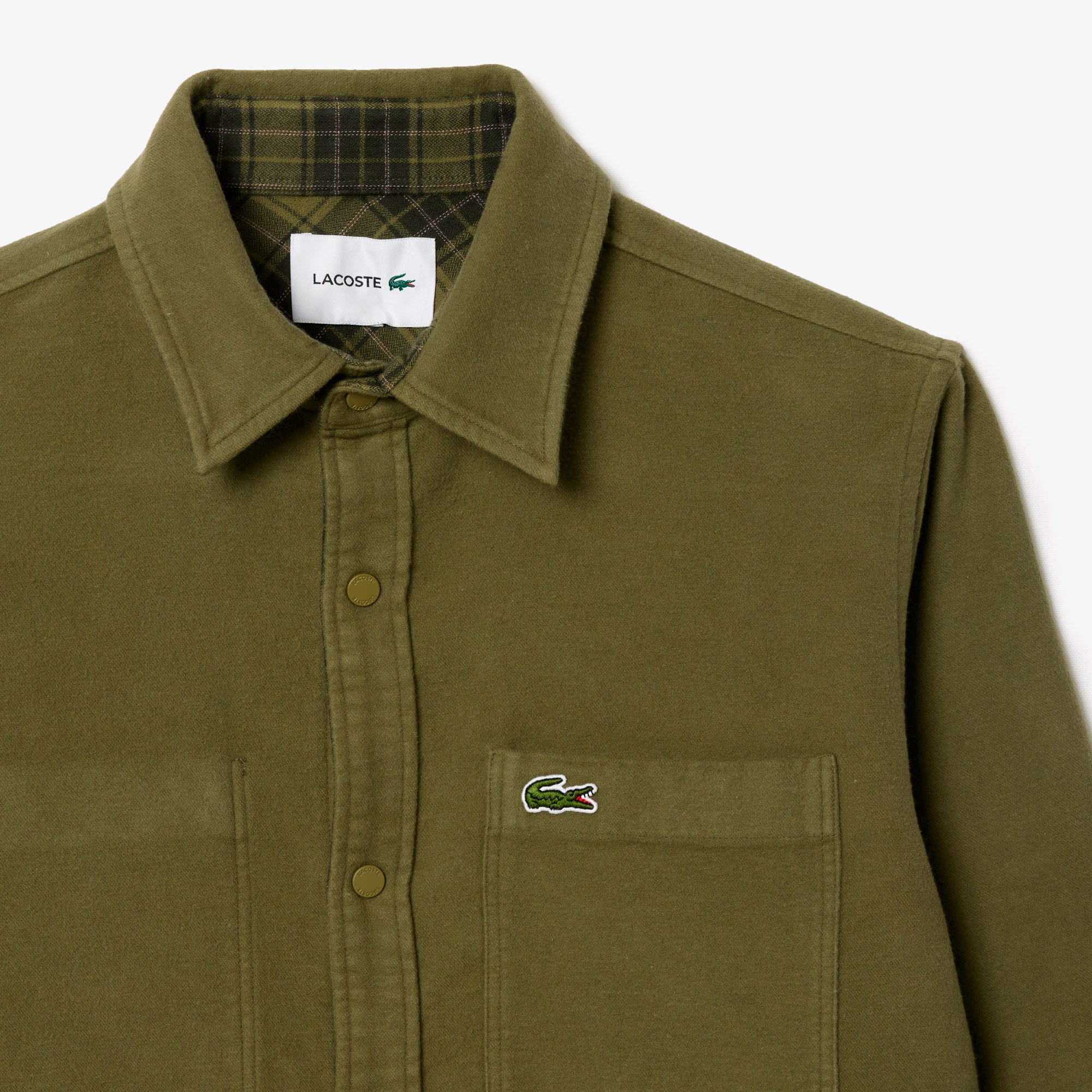 無地✕チェックリバーシブルシャツ