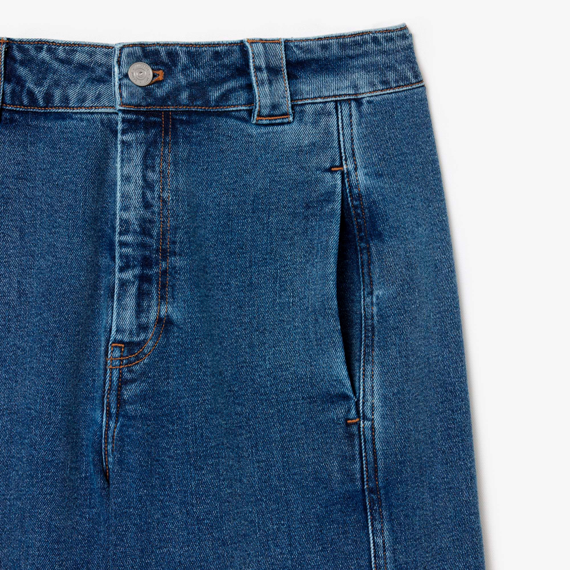 ワイドレッグフレアデニムパンツ