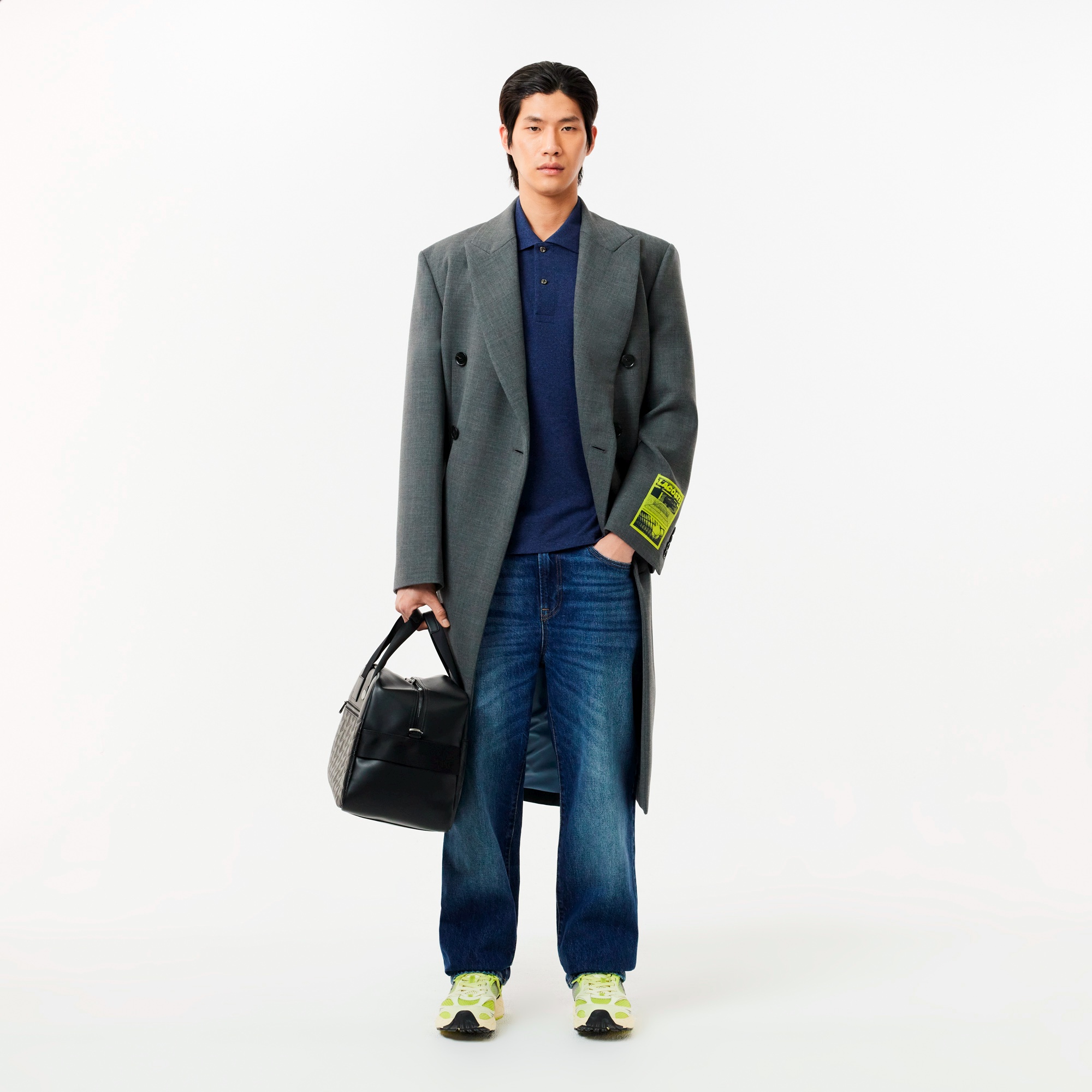 長袖 リブ カラ-ポロシャツ L1313 (杢・長袖)