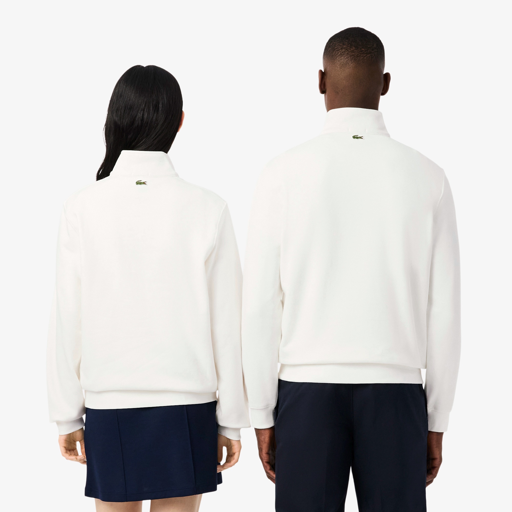 ワンポイントプリントハーフジップスウェット