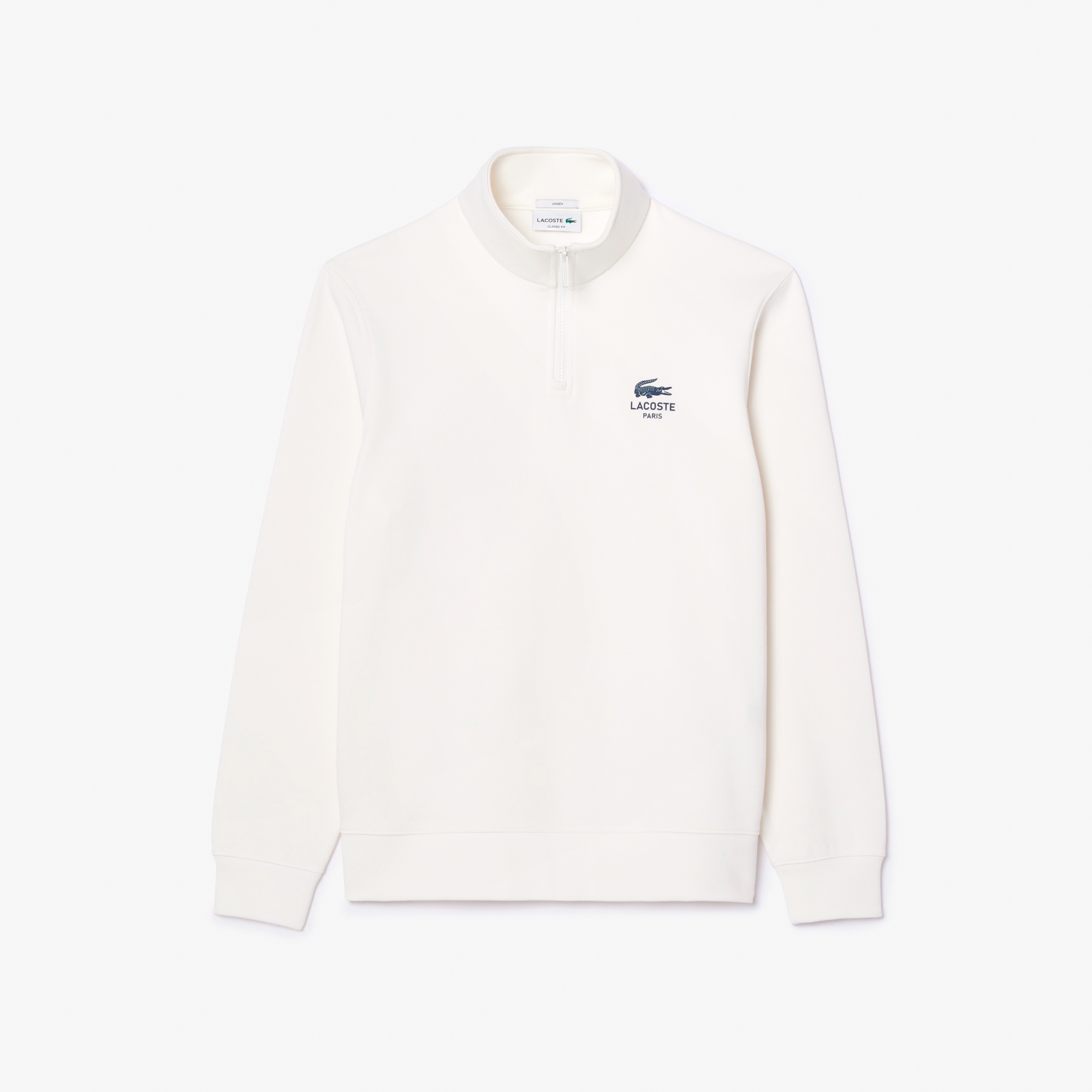 ワンポイントプリントハーフジップスウェット