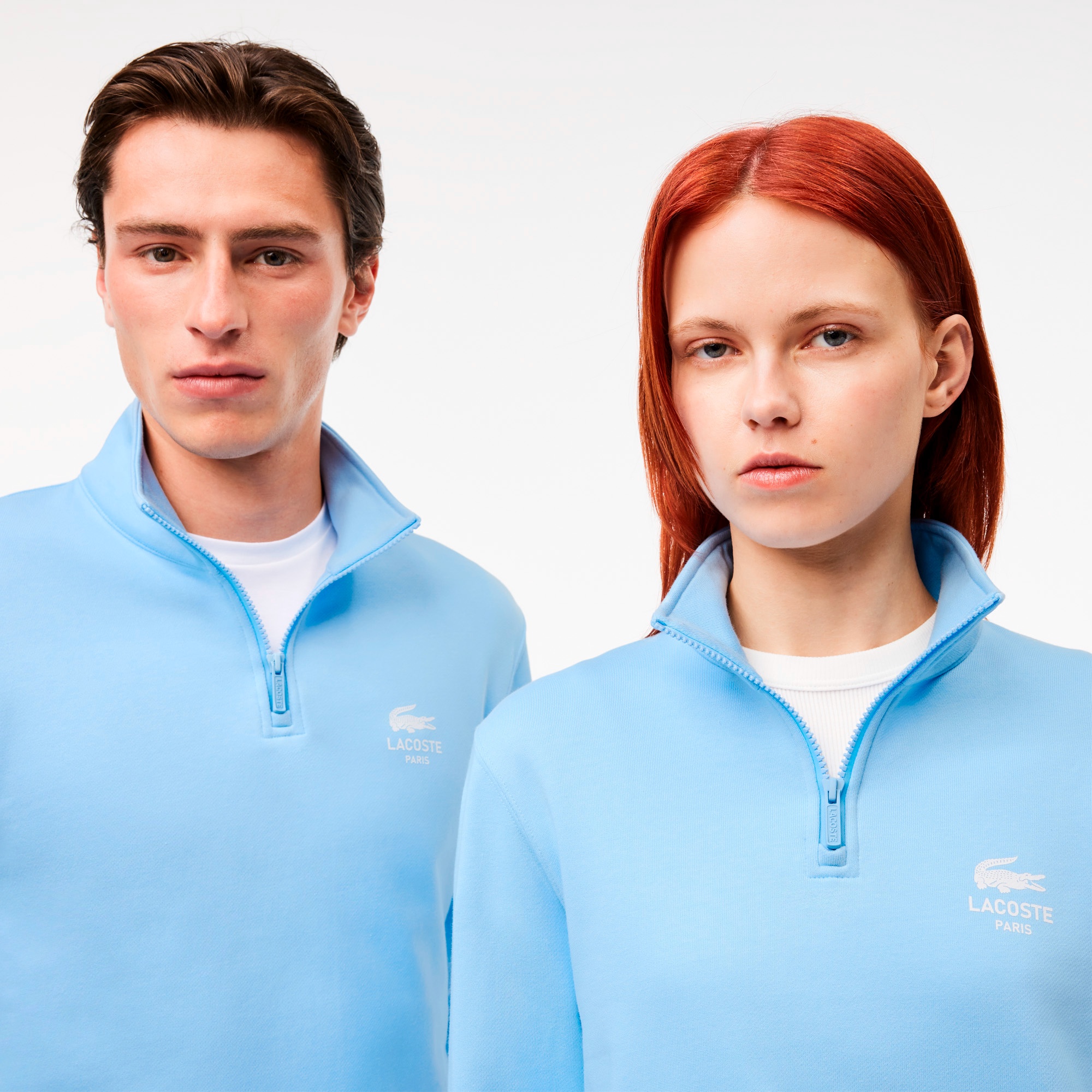 ワンポイントプリントハーフジップスウェット